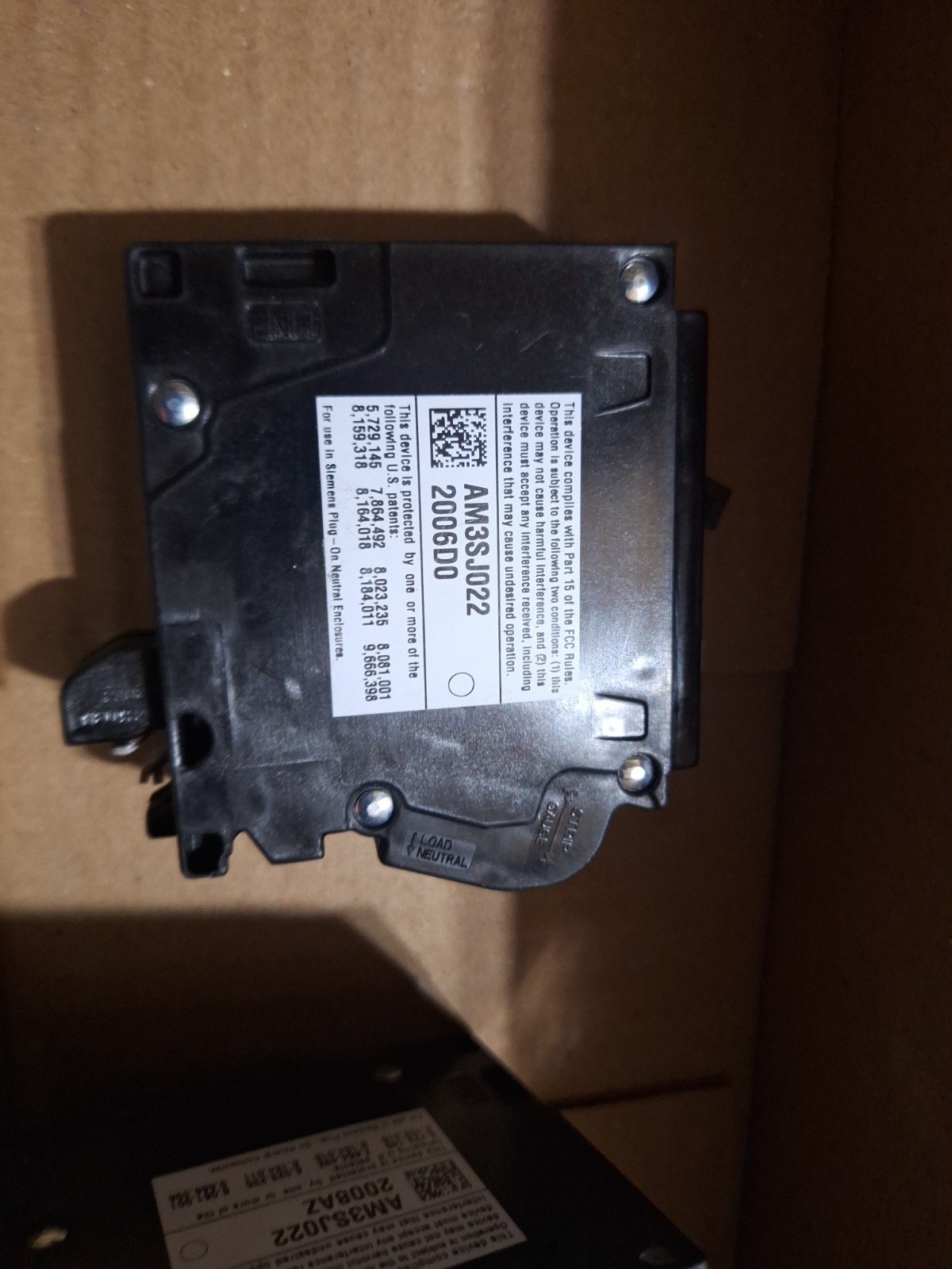 (6) Siemens Q115DFN 15A 120V AFCI/GFCI Dual Function Plug-In Circuit Breakers