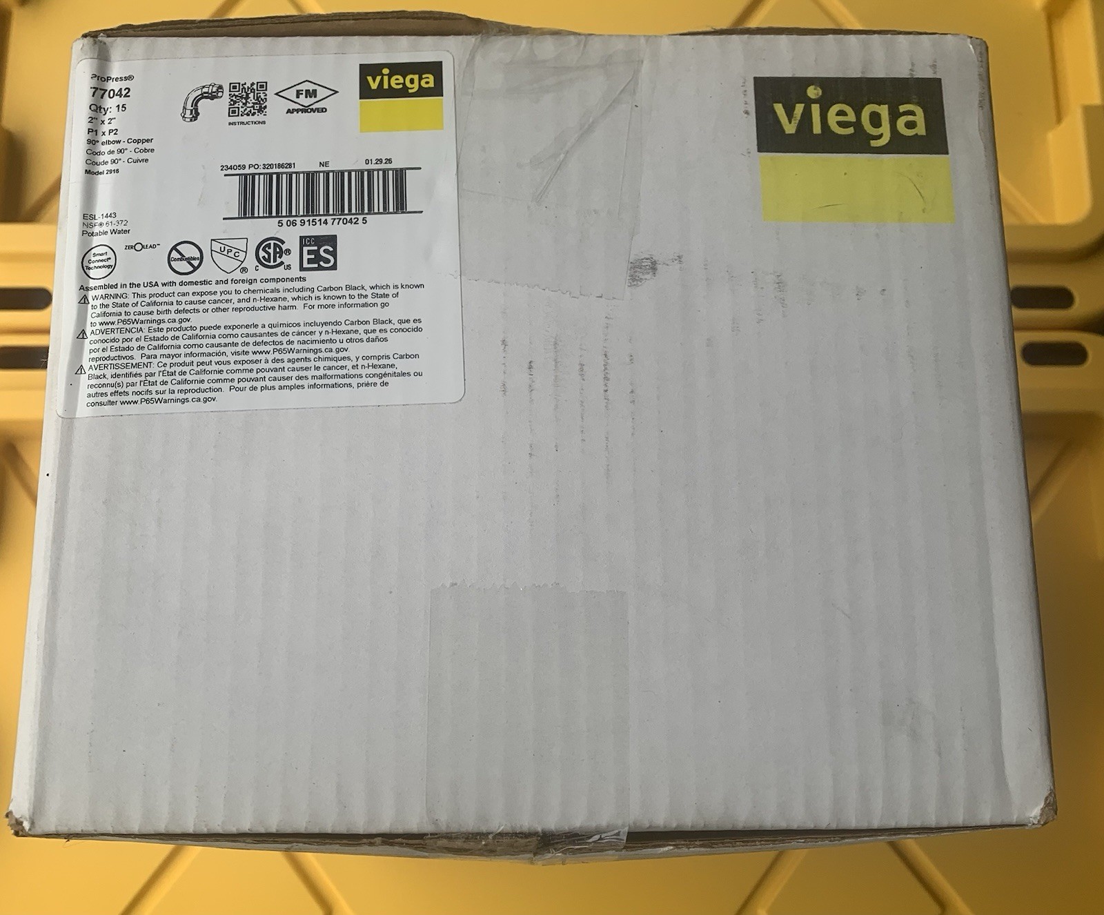 x15 Lot 2” 77042 Viega ProPress Elbow 90° P x P Copper Pipe Press Fitting 2916