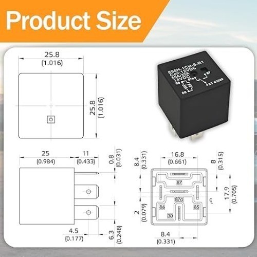 Automotive Relay (Pack of 4) – 12VDC 50AMP 5-Pin Relay Quic Number of Items: 4