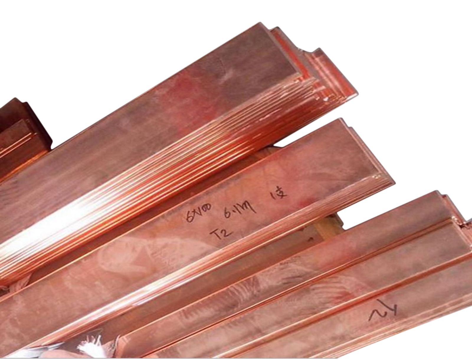 2pcs 99% Copper T2 Cu Metal Flat Bar Plate 3mm x 15mm x 250mm