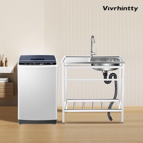 Free Standing Kitchen Utility Sink with Workbench & Accessory Set, Stainless