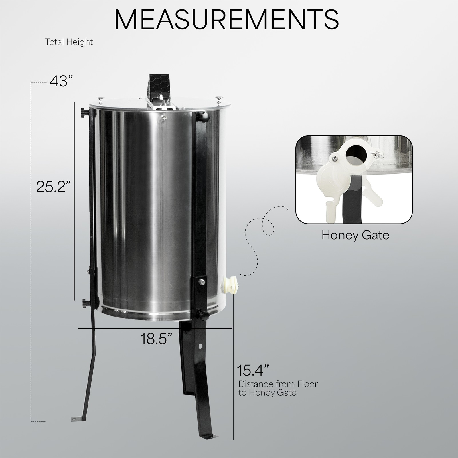 Scratch & Dent Four 4/8 Frame Stainless Steel Bee Honey Extractor BEE-V004B