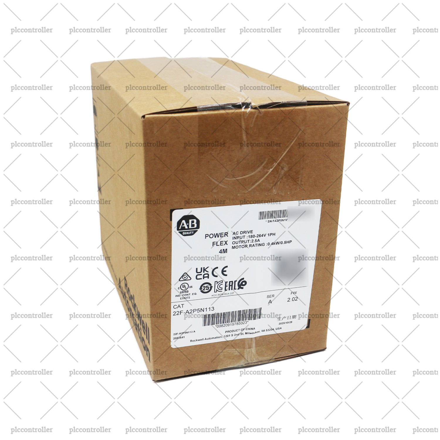 New Sealed 22F-A2P5N113 PowerFlex 4M- 0.4 kW (0.5 HP) AC Drive 240VAC, 1PH