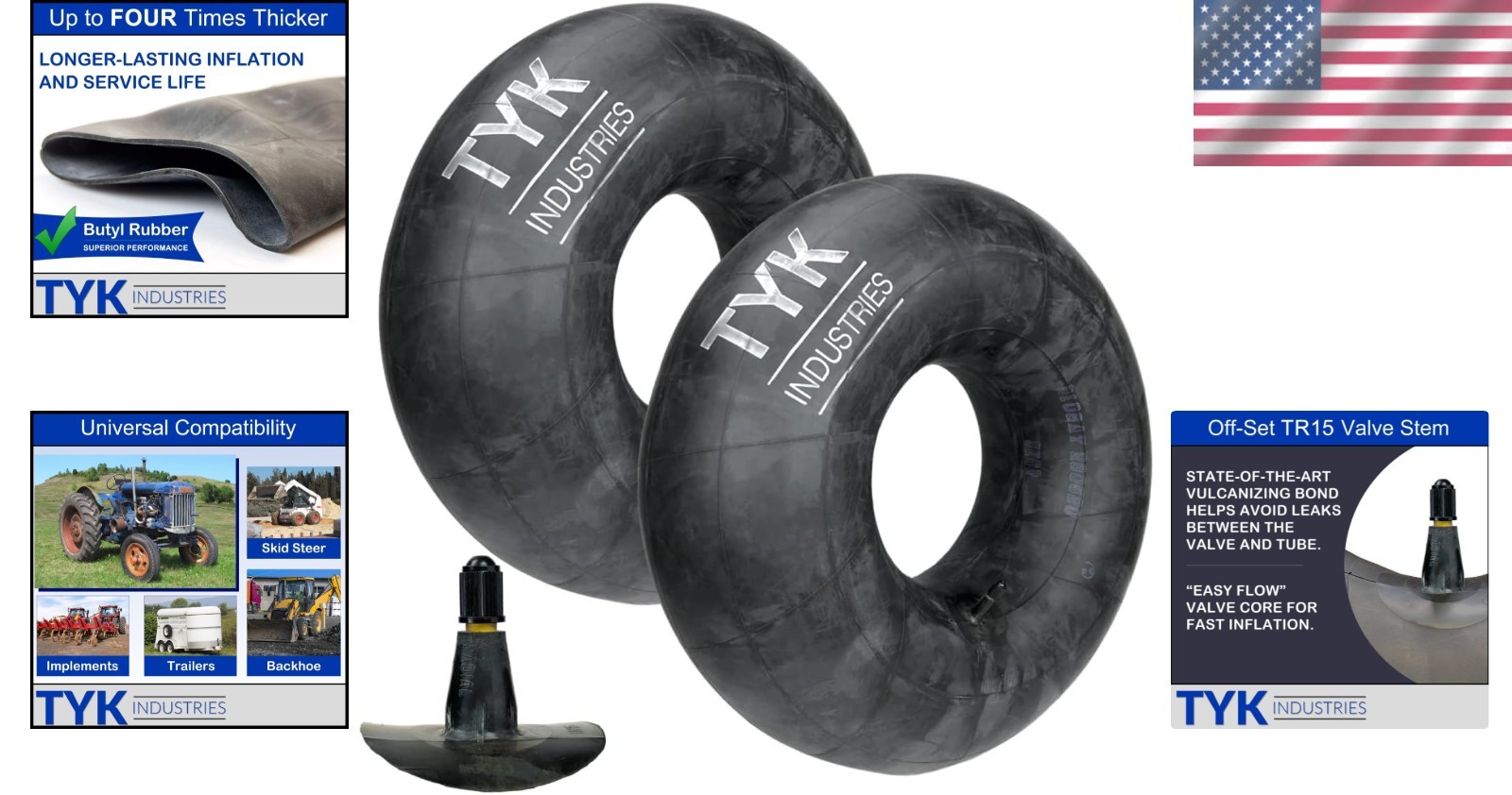 Multi-Fit Heavy-Duty Inner Tubes for 5.00-16 to 6.00-16 Tires – 3