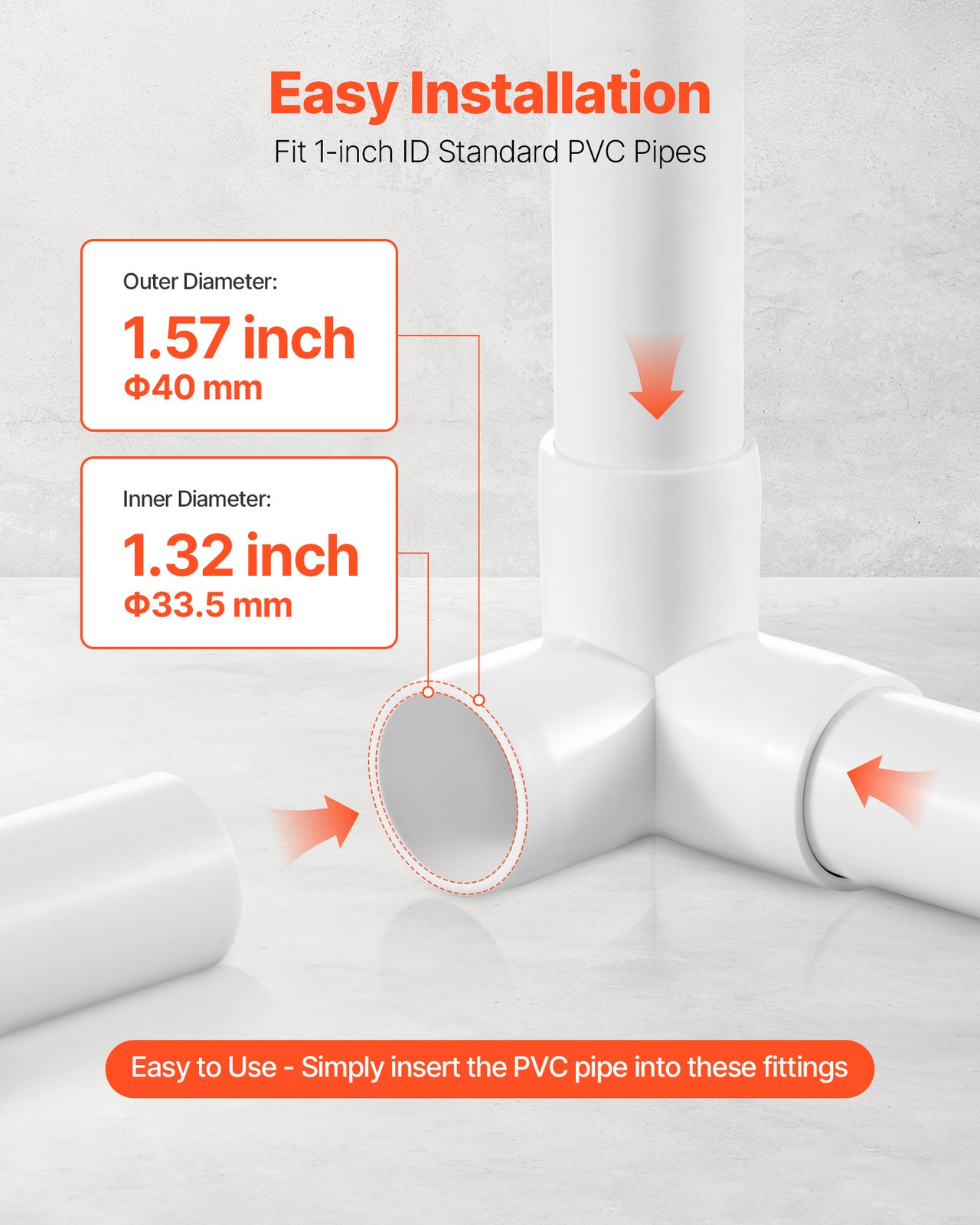 VEVOR 3-Way PVC Fittings 10-Pack PVC Pipe Joints Elbow Connector for 1″ PVC Pipe