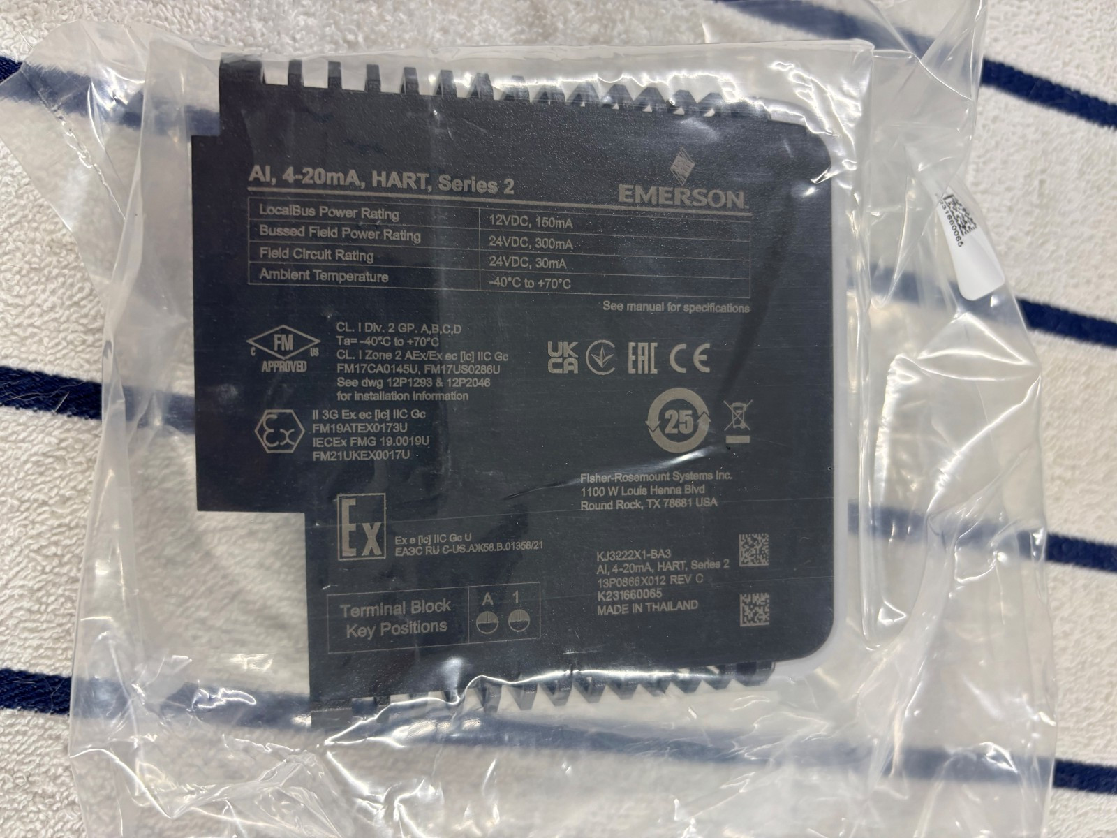 Emerson KJ3221X1-BA3 DeltaV AI HART Series 2