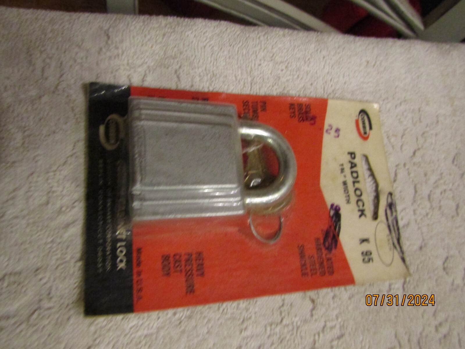 Vintage Corbin 1 3/4″ Width Padlock K95 NOS NOC USA