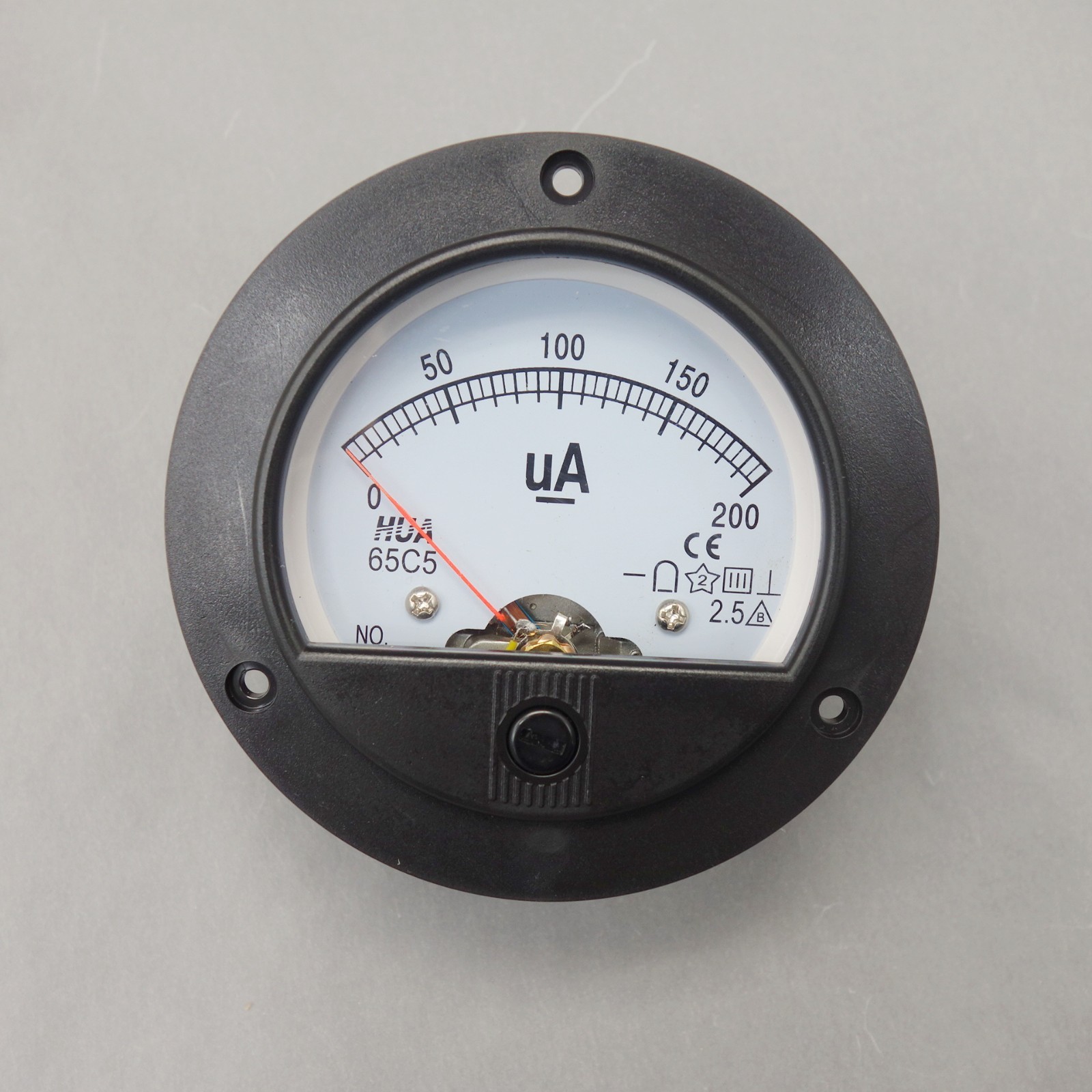 DC 0-200uA Round Analog Ammeter Panel AMP Current Meter Dia. 90mm Direct Connect