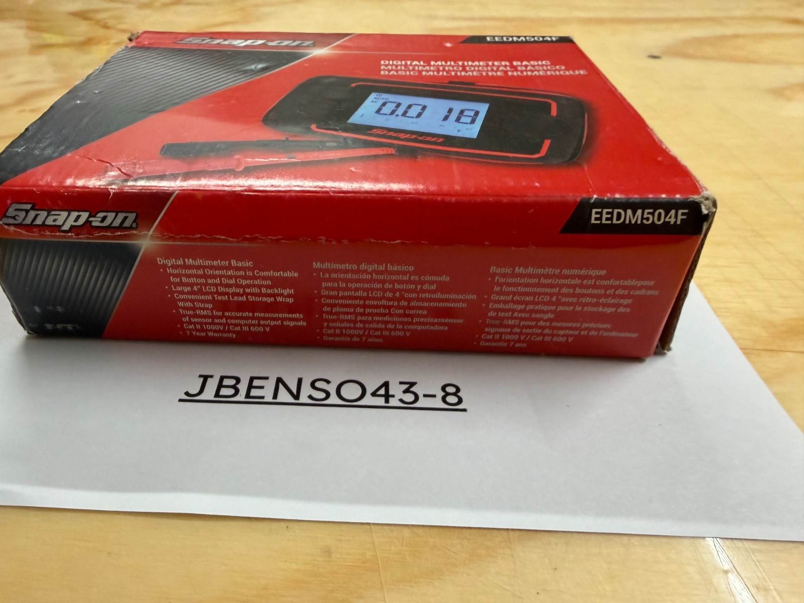 Snap-on Tools NEW True-RMS Daylight Basic Digital Multimeter EEDM504F