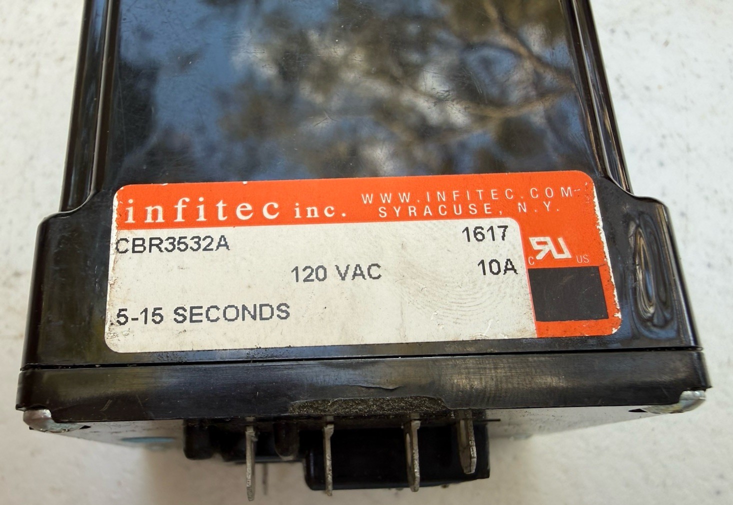 INFITEC CBR3532A Time Relay 5-15 Seconds, 120 VAC, 10A – New Old Stock