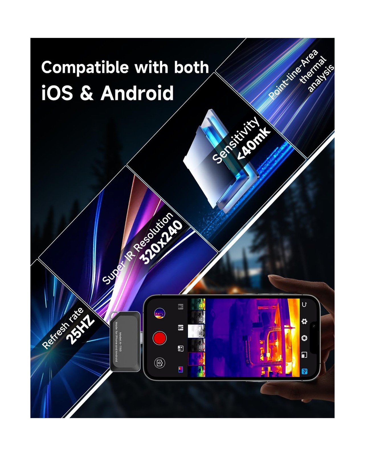 REVASRI Thermal Camera for Type-C iPhone & Android Device, 320×240 Super Reso…