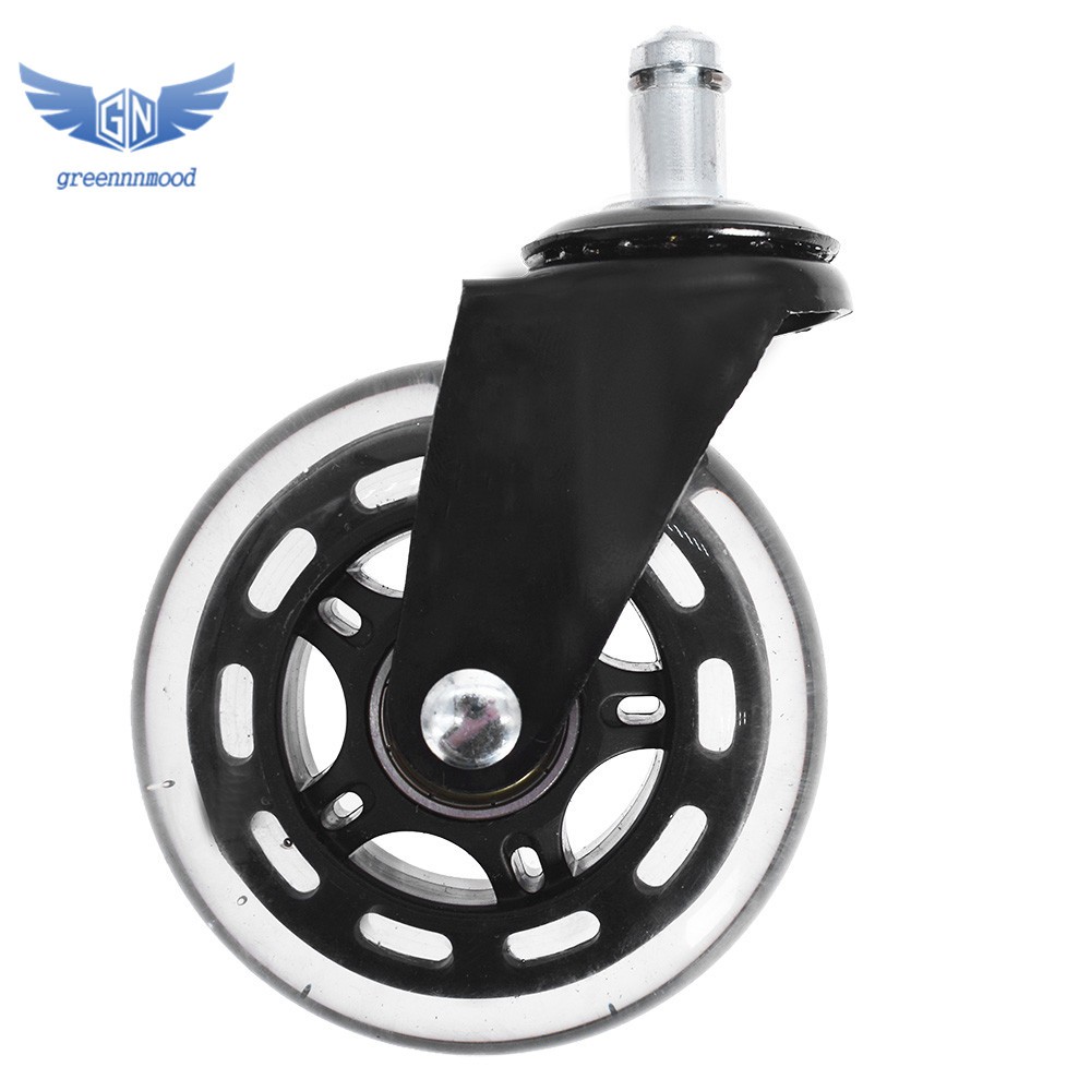 5PC 3 inch Heavy Duty Office Chair Caster Rubber Swivel Wheels Replacement Set