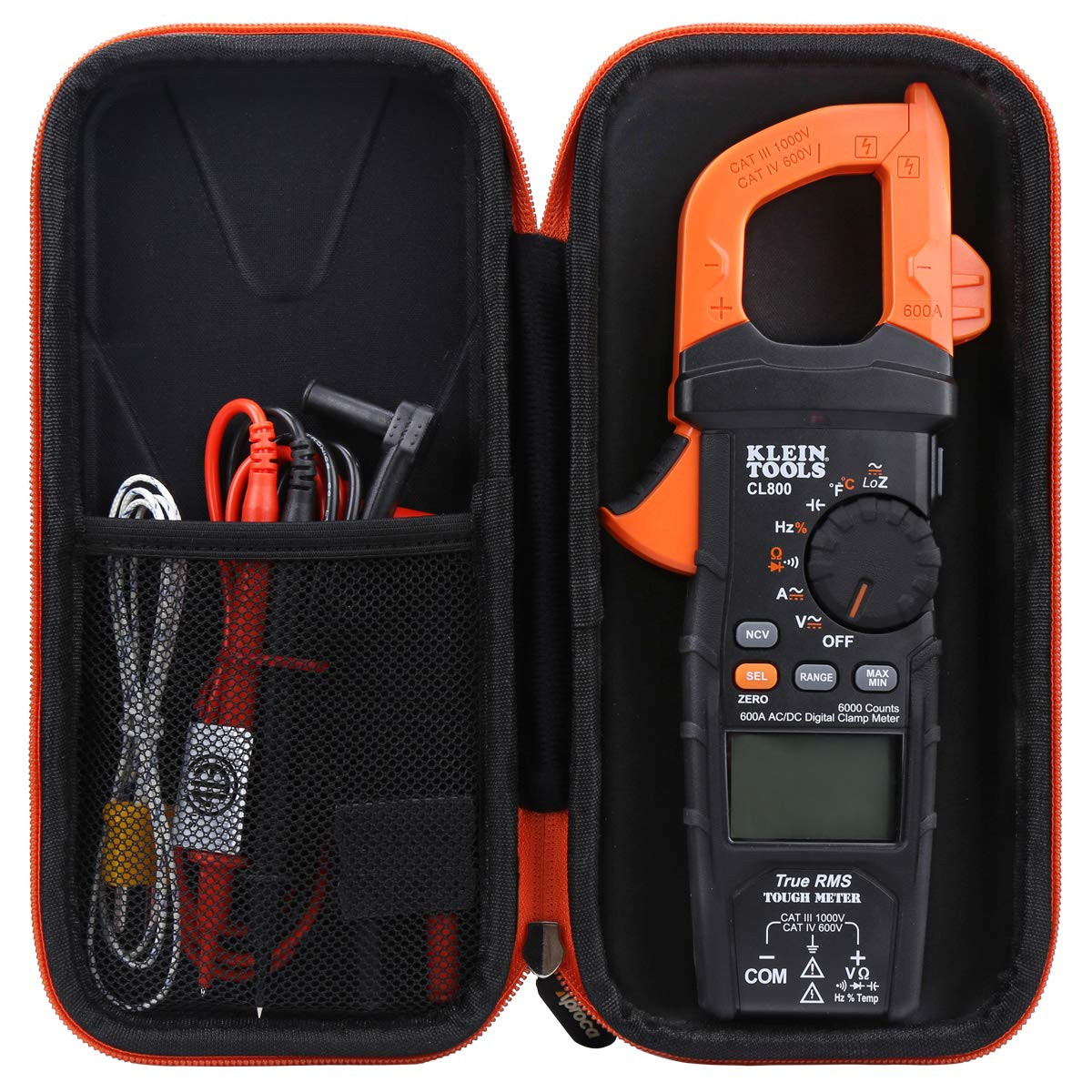 Case Compatible with Klein Tools CL800 CL810 CL700 CL600 Digital Clamp Meter, Po
