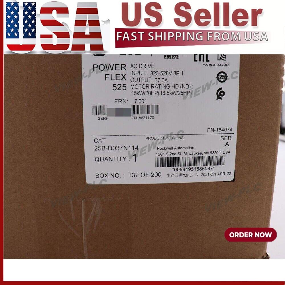 Allen-Bradley AB 25B-D037N114 PowerFlex 525 AC Drive Ser A Sealed US Free Tax