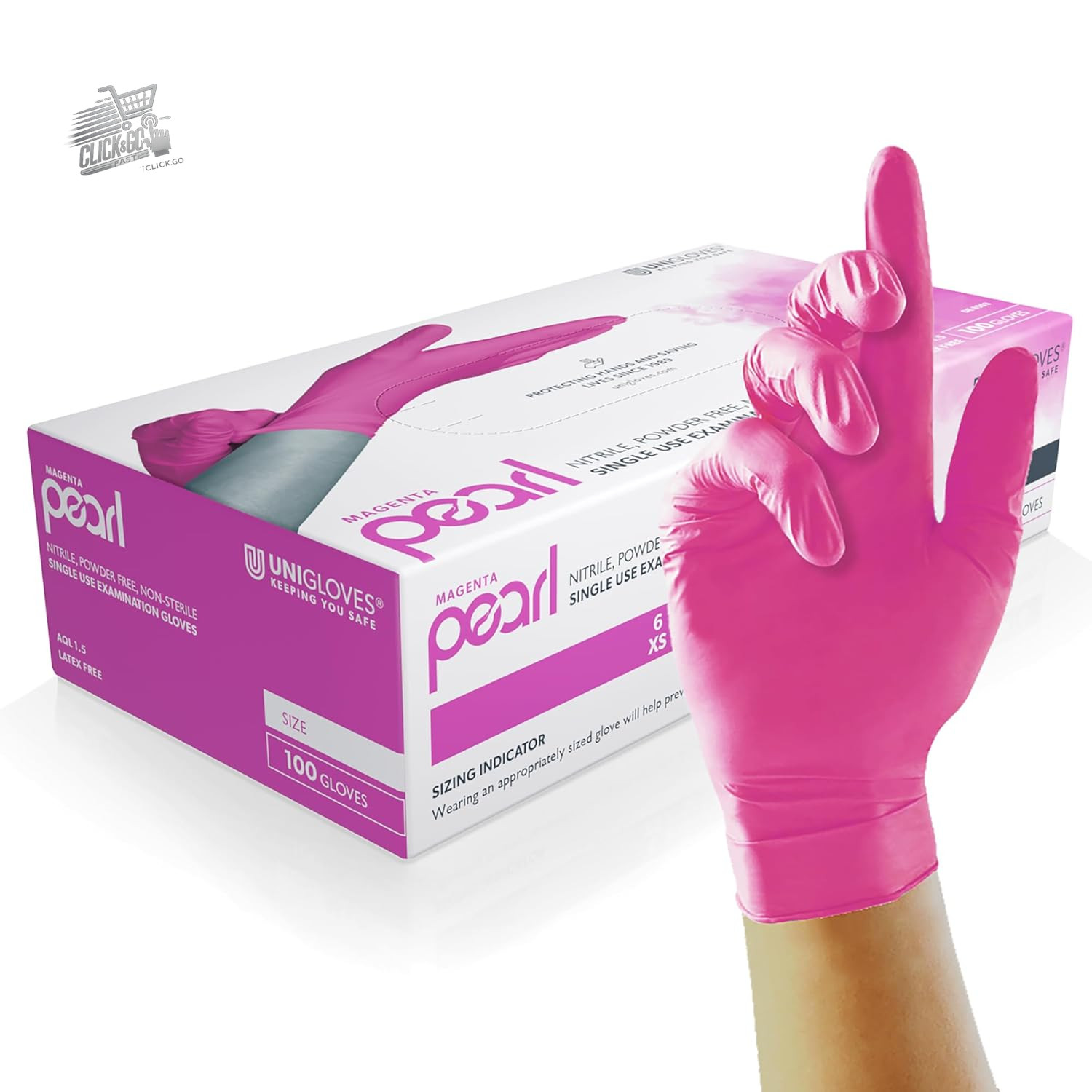 Nitrile Magenta Pearl Disposable Latex Powder Free Medical Food Gloves XL