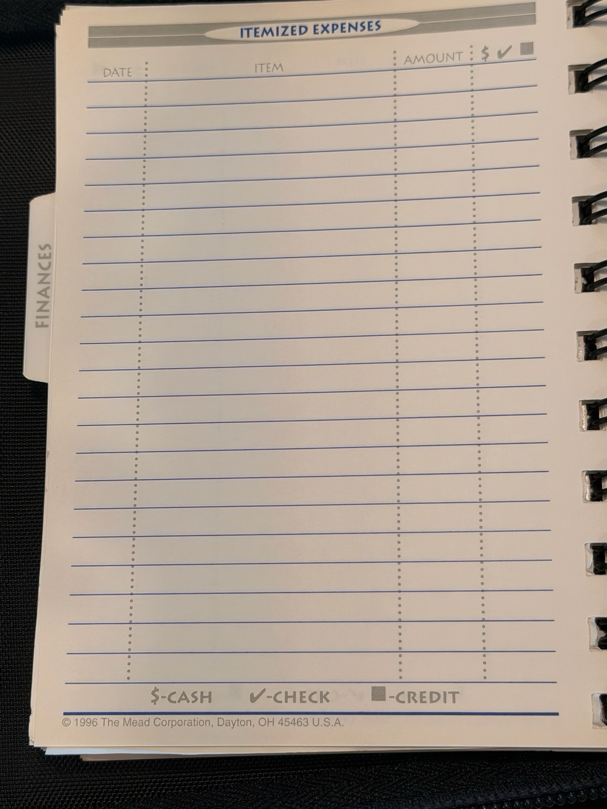Mead Five Star Mini Fat Little Day Planner Black Vtg 1996 Unused Binder
