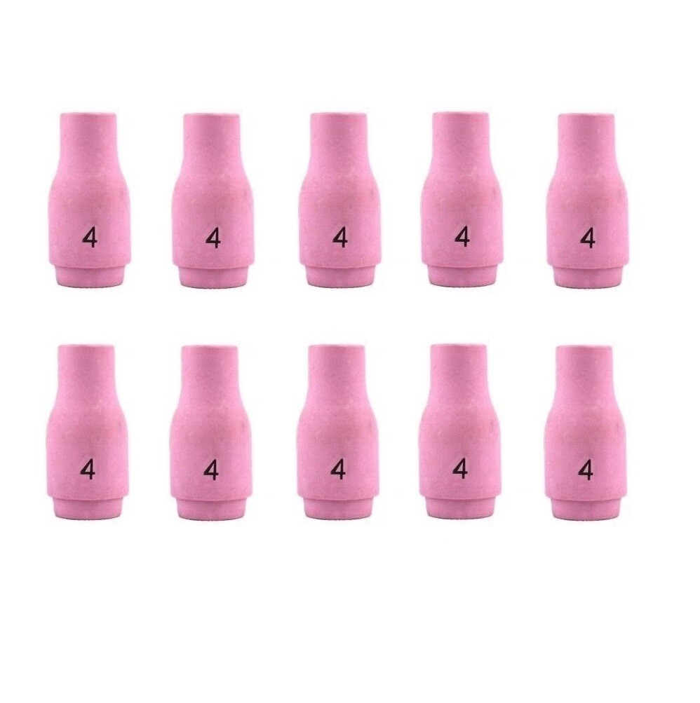 TIG Ceramic Cup 13N08 #4 Welding ALUMINA Nozzle 1/4″ Fits TIG 9, 20, 25 Qty 10