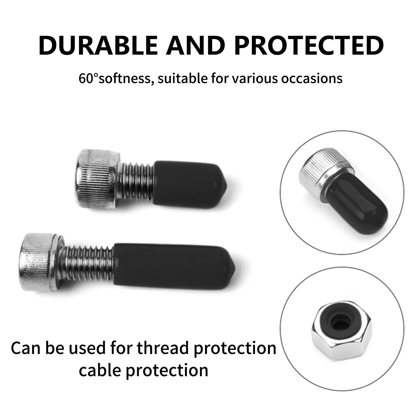 Bonsicoky 120Pcs Round Rubber End Caps 3/8″ (10mm) ID Vinyl 10mm, 120 Pcs