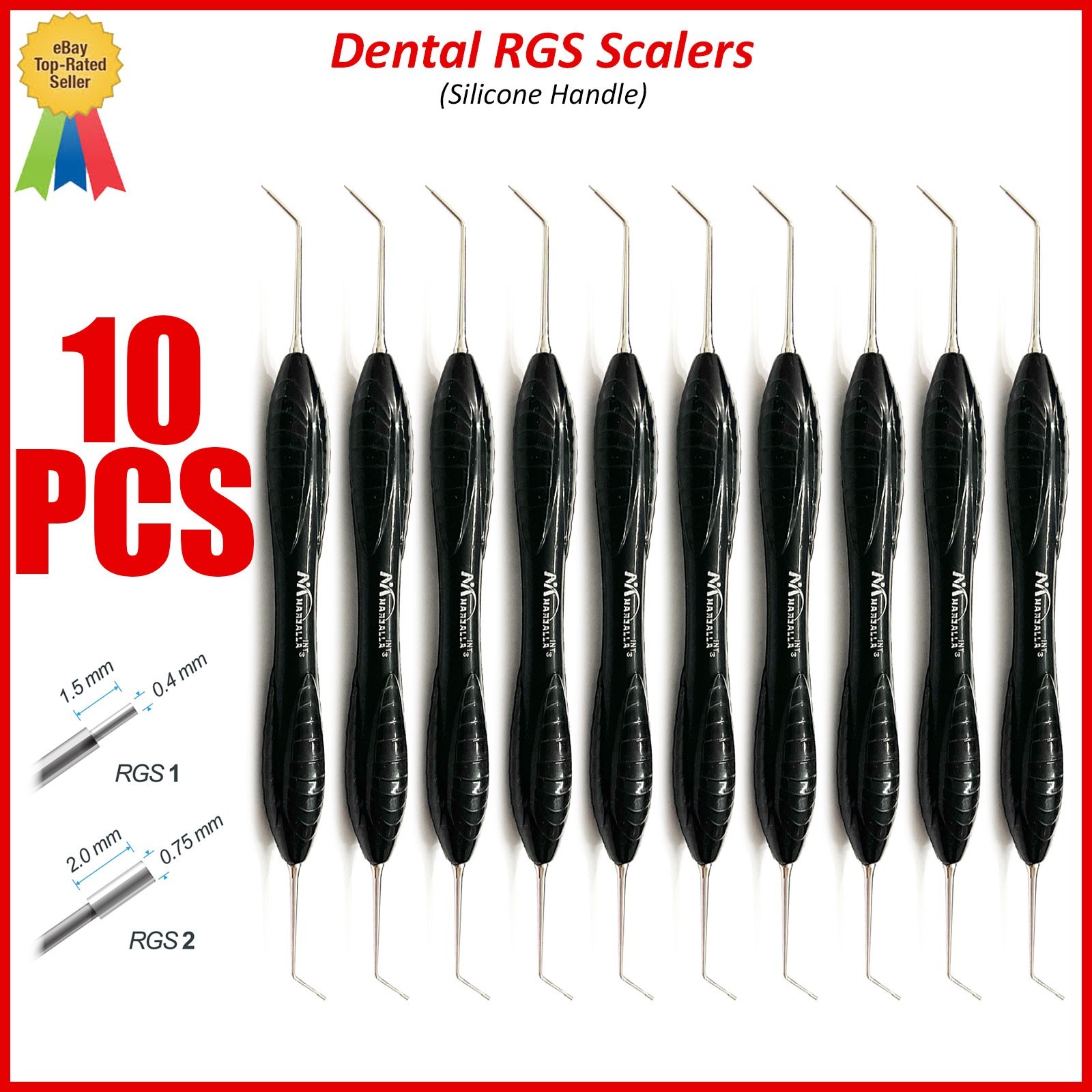Dental Instrument RGS 1-2 Silicone Handle Depth Dimensions for Restorations