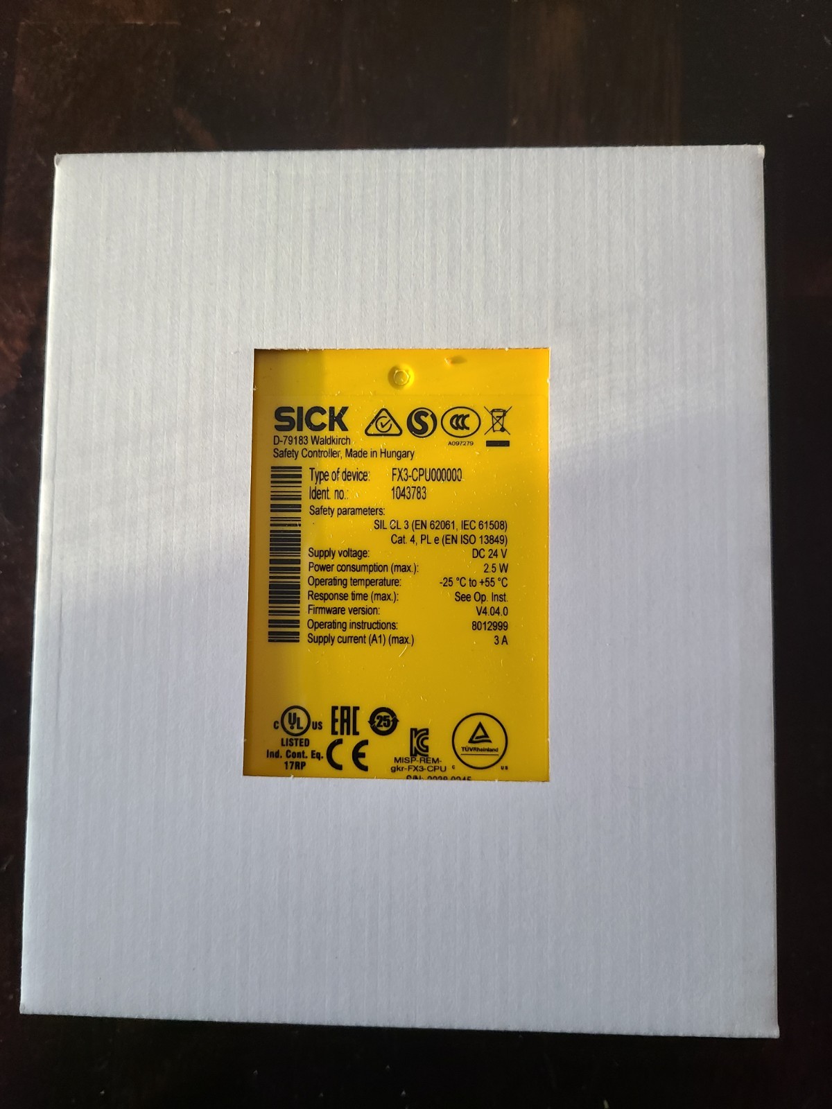 New SICK FX3-CPU000000 Safety Main Module 1043783