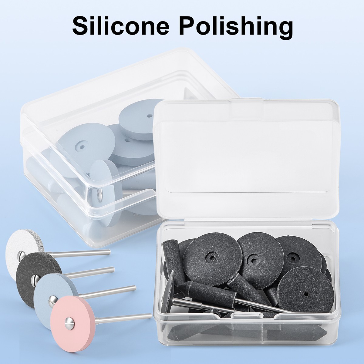 20Pc Dental Lab Silicone polishing Wheel Point HP2.35mm For Low Speed Handpiece