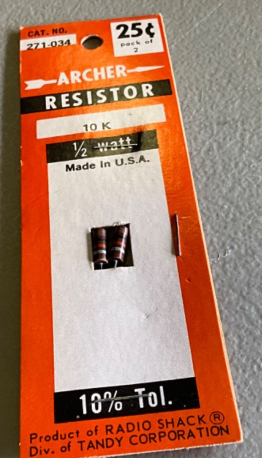 Lot of 7 Packs Vintage Various Archer Radio Shack Resistors 271-034/023/012/013