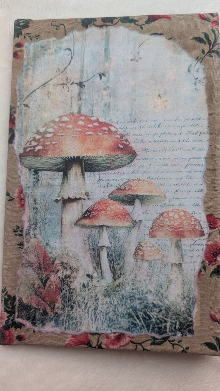 Handmade Grungy Mushroom Forest Junk Journal Book/Covers Only No Signatures DIY