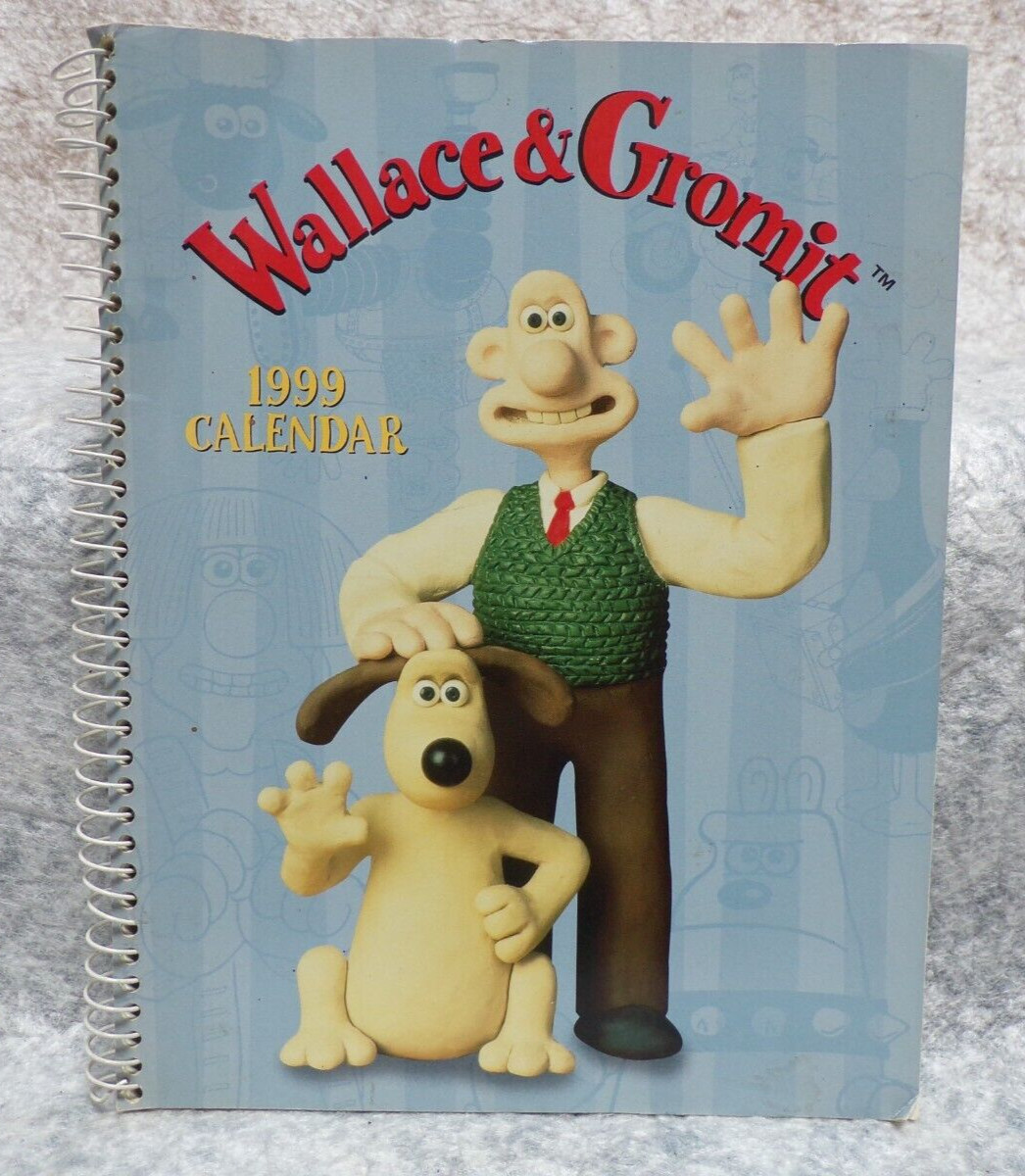 1999 WALLACE AND GROMIT CALENDAR APPOINTMENT BOOK WITH SPIRAL BINDING