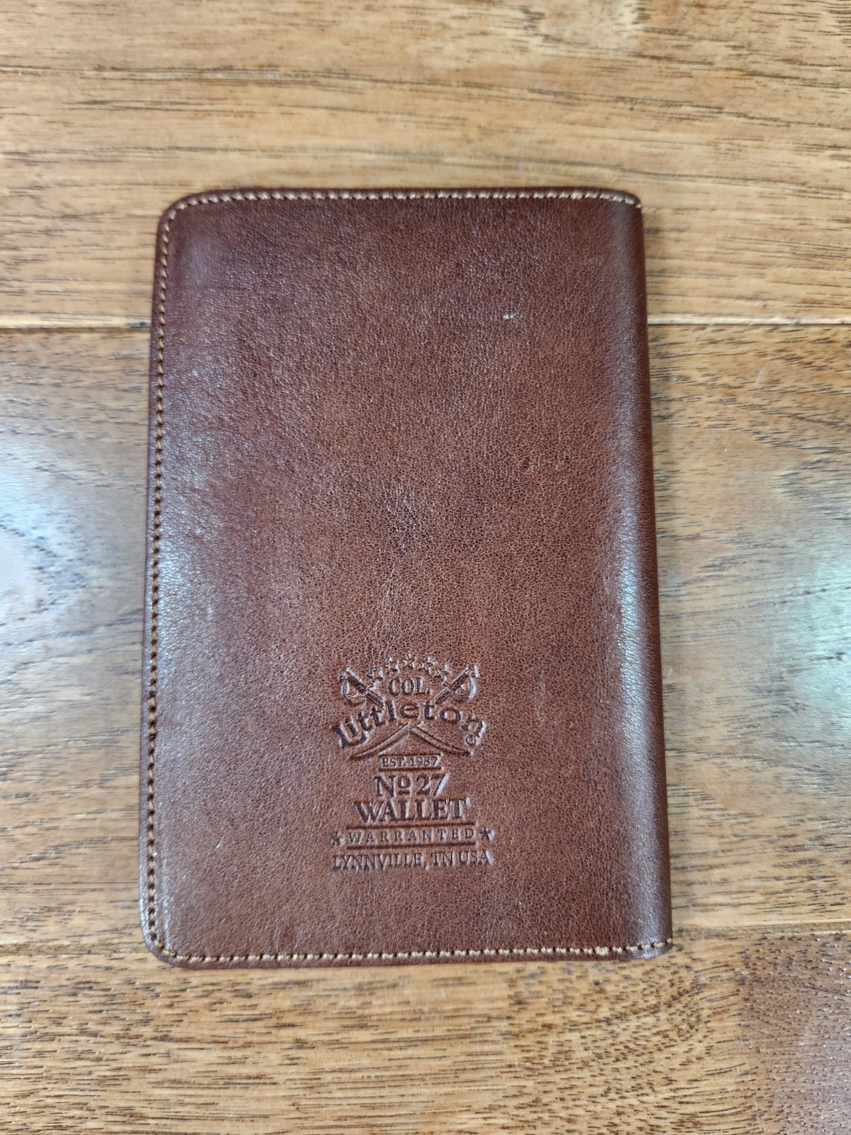 Colonel Littleton No. 27 Brown Leather Passport Wallet