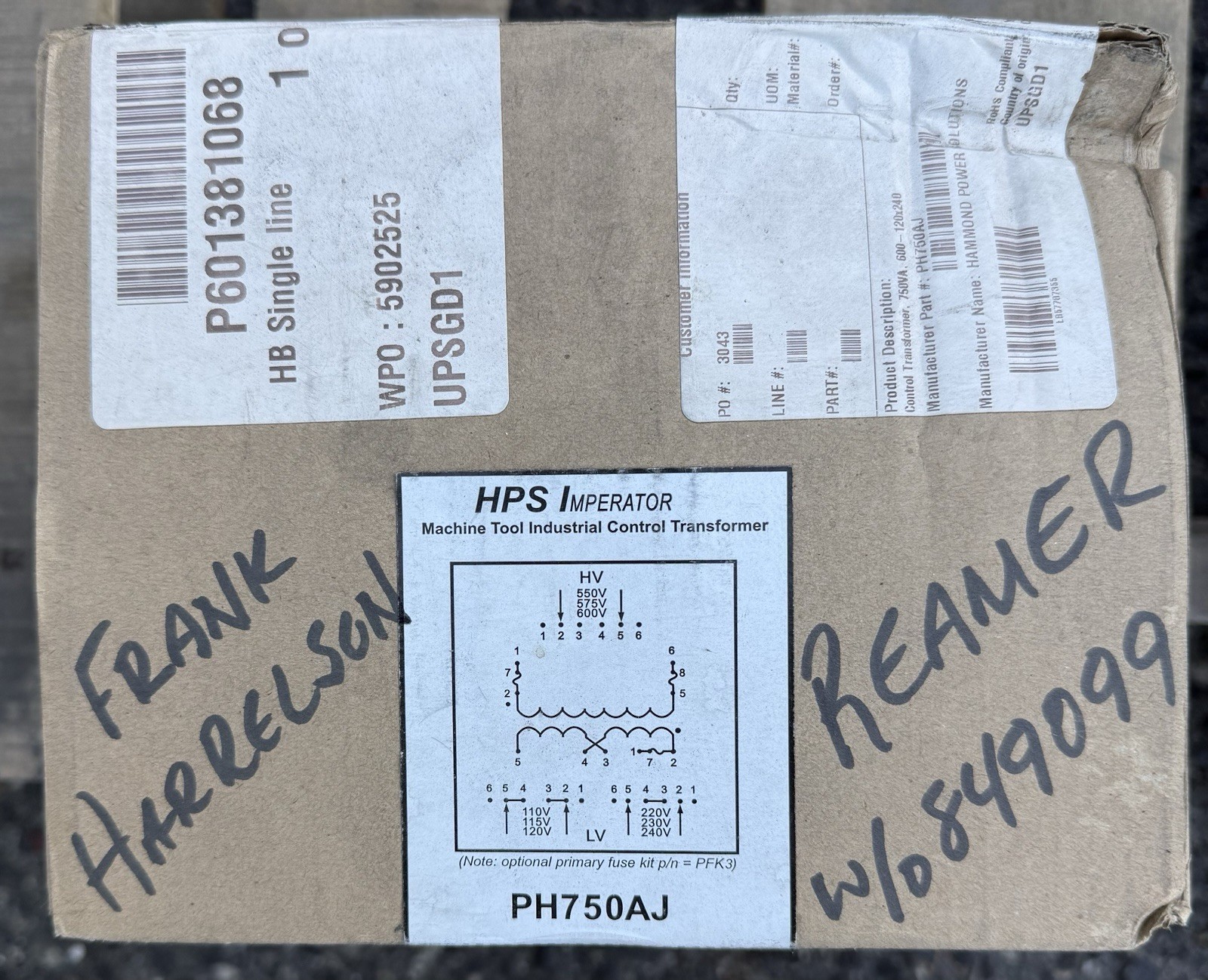 HAMMOND POWER SOLUTIONS PH750AJ 600V NSMP Sealed