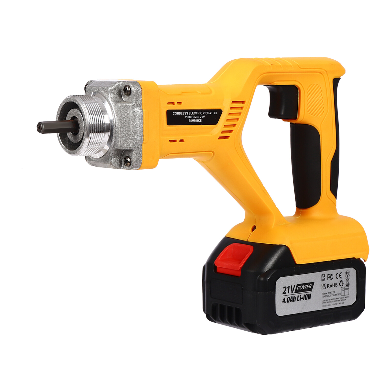 Concrete Vibrating Tool with 4.92ft Shaft, Battery Included, Ergonomic Design