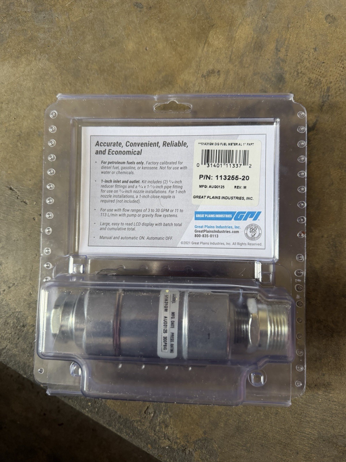 GPI Digital In-Line Fuel Meter 1″ 113255-20 11-114 L/min Flow Rate