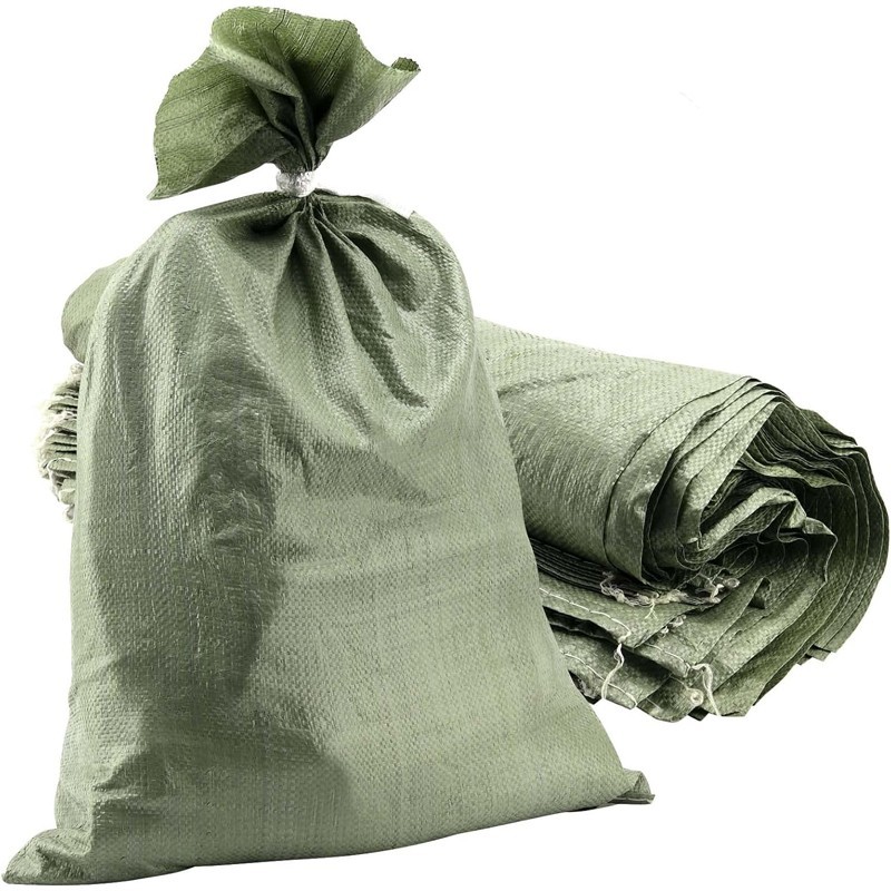 Green polyethylene sandbags 16 x 24in，for flood control/construction sites-30pcs