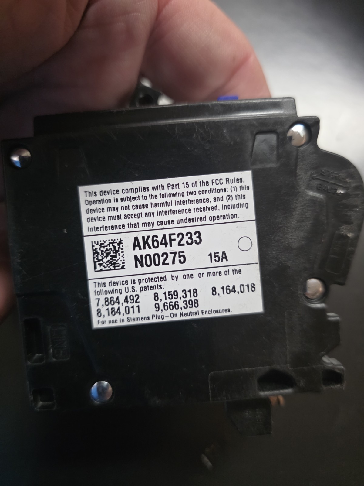 SIEMENS QA115AFCN ARC FAULT CIRCUIT BREAKER TYPE AFCI 15 AMP 1 POLE 🔥 Awesome