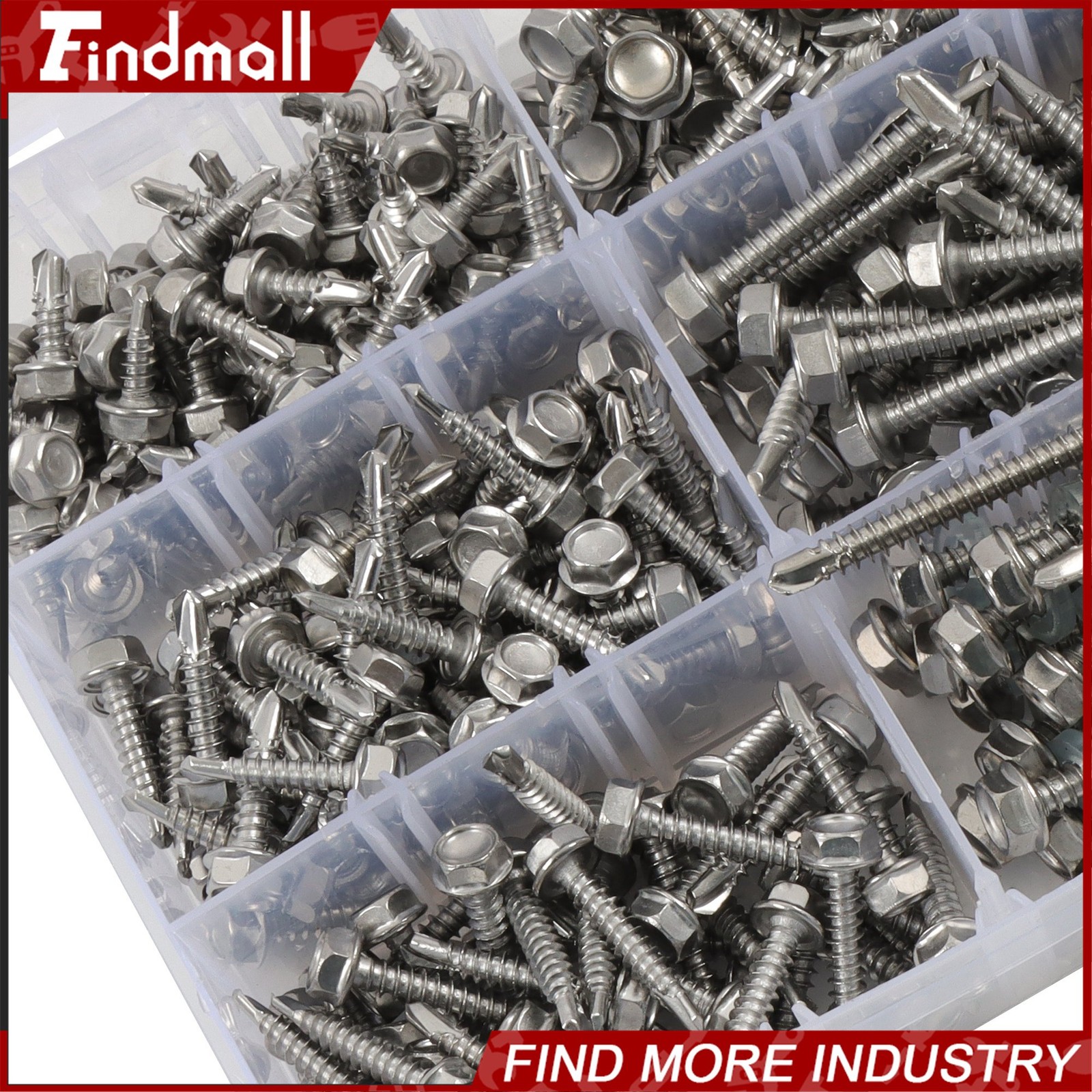 370Pcs #8#10#14 Self Drilling Screws Assortment Kit,410 Stainless Steel