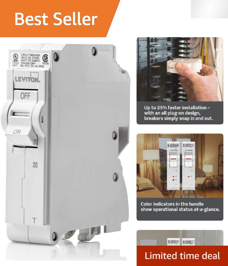 Compact 20A Thermal Magnetic Circuit Breaker – Easy Plug-On Design, 120/240 VAC