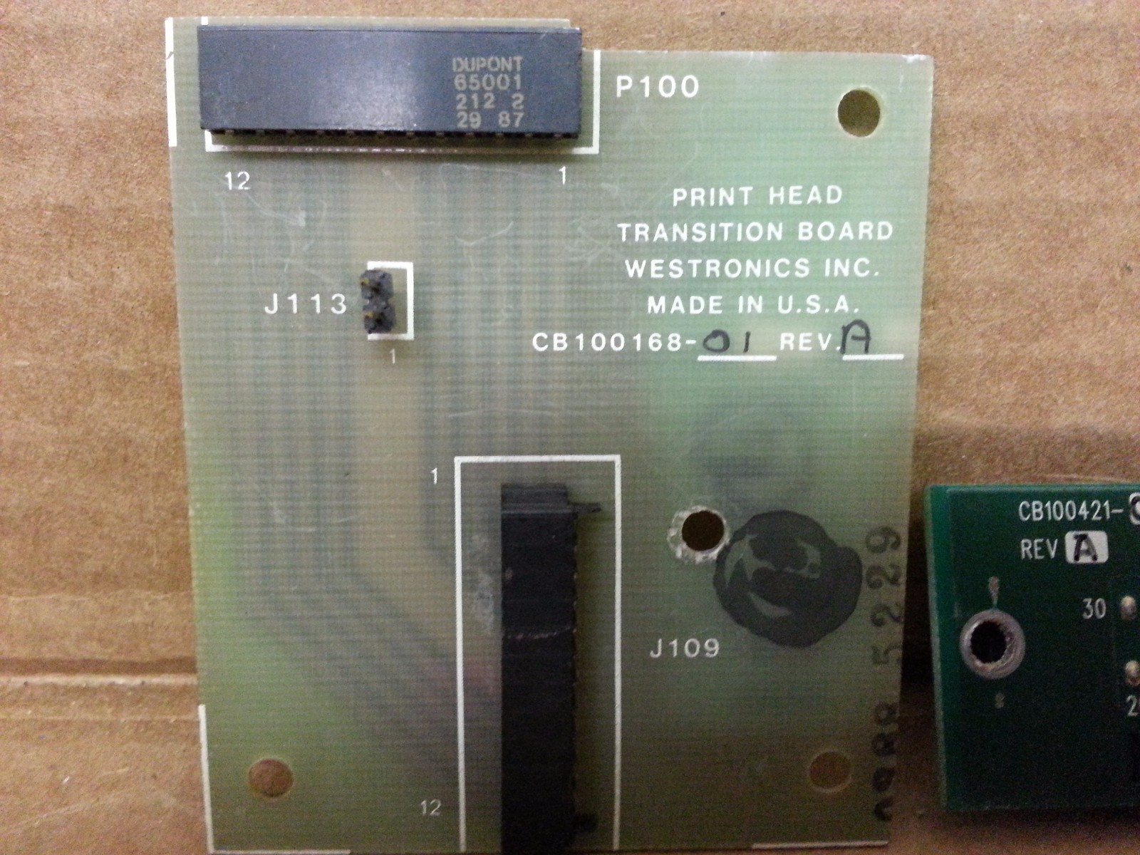 FREESHIPSAMEDAY WESTRONICS CB100421-01 RS232-C/20 MA + CB100168-01 PRINT HEAD