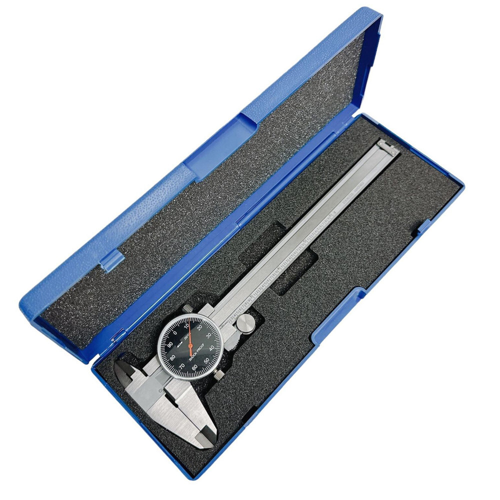 Black Face 0-6″ stainless Steel Dial Caliper Shock Proof 0.001″ Graduation