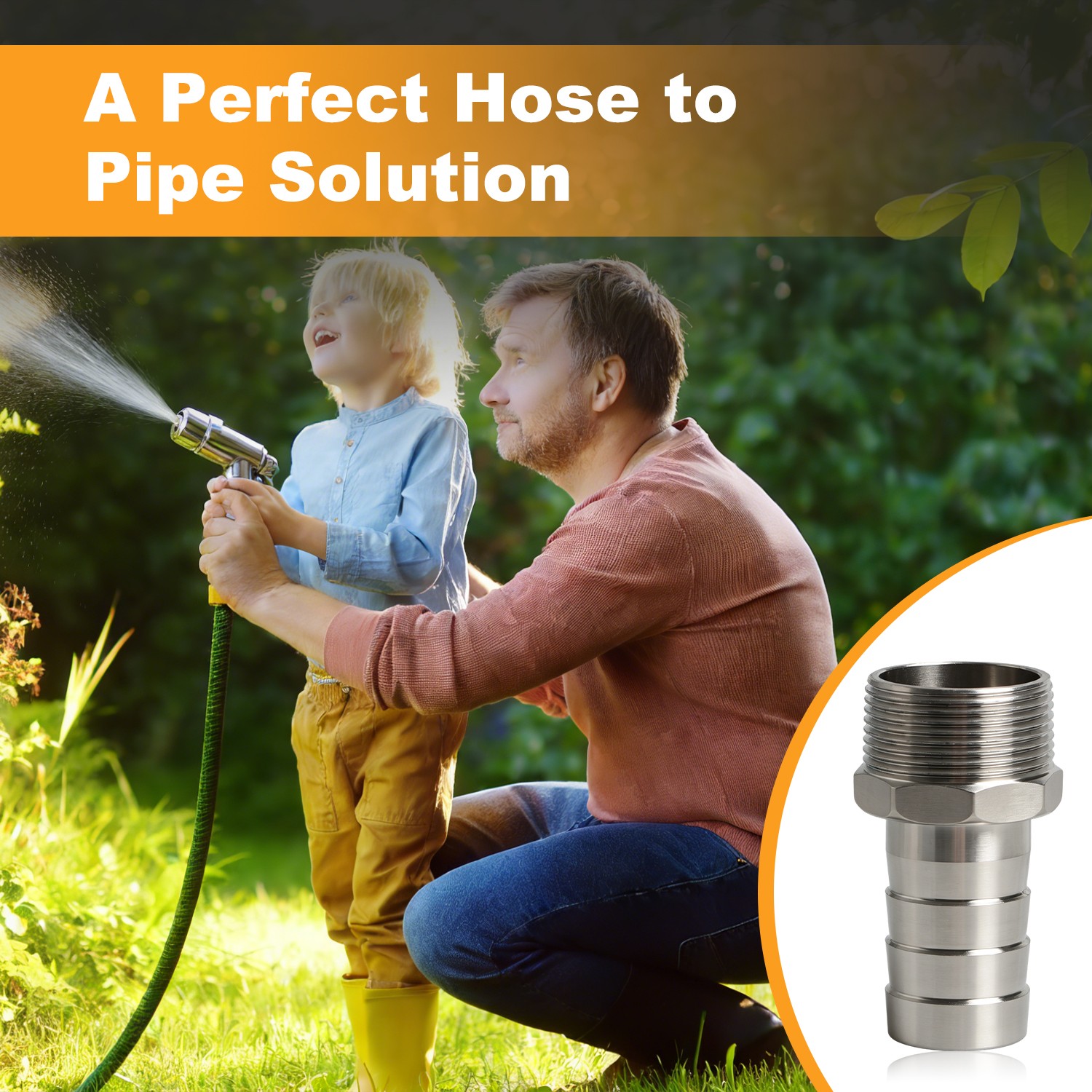 2x 1-1/4″ to 1-1/4″ NPT Male Hose Barb Fittings for Gas Air Water Pipes