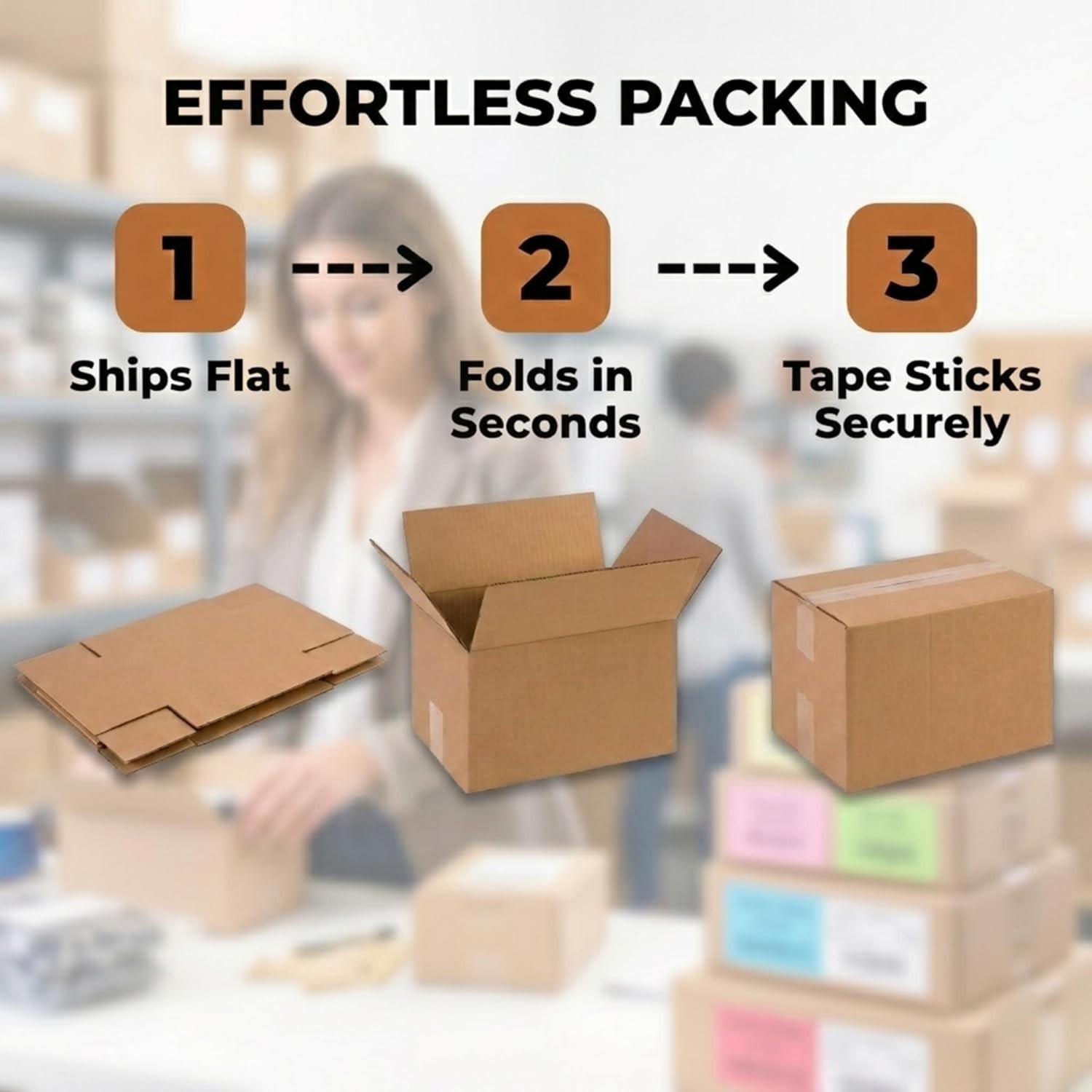 Durable 12″L x 8″W x 6″H Corrugated Boxes – 65 lbs Support, Eco-Friendly 25-Pack