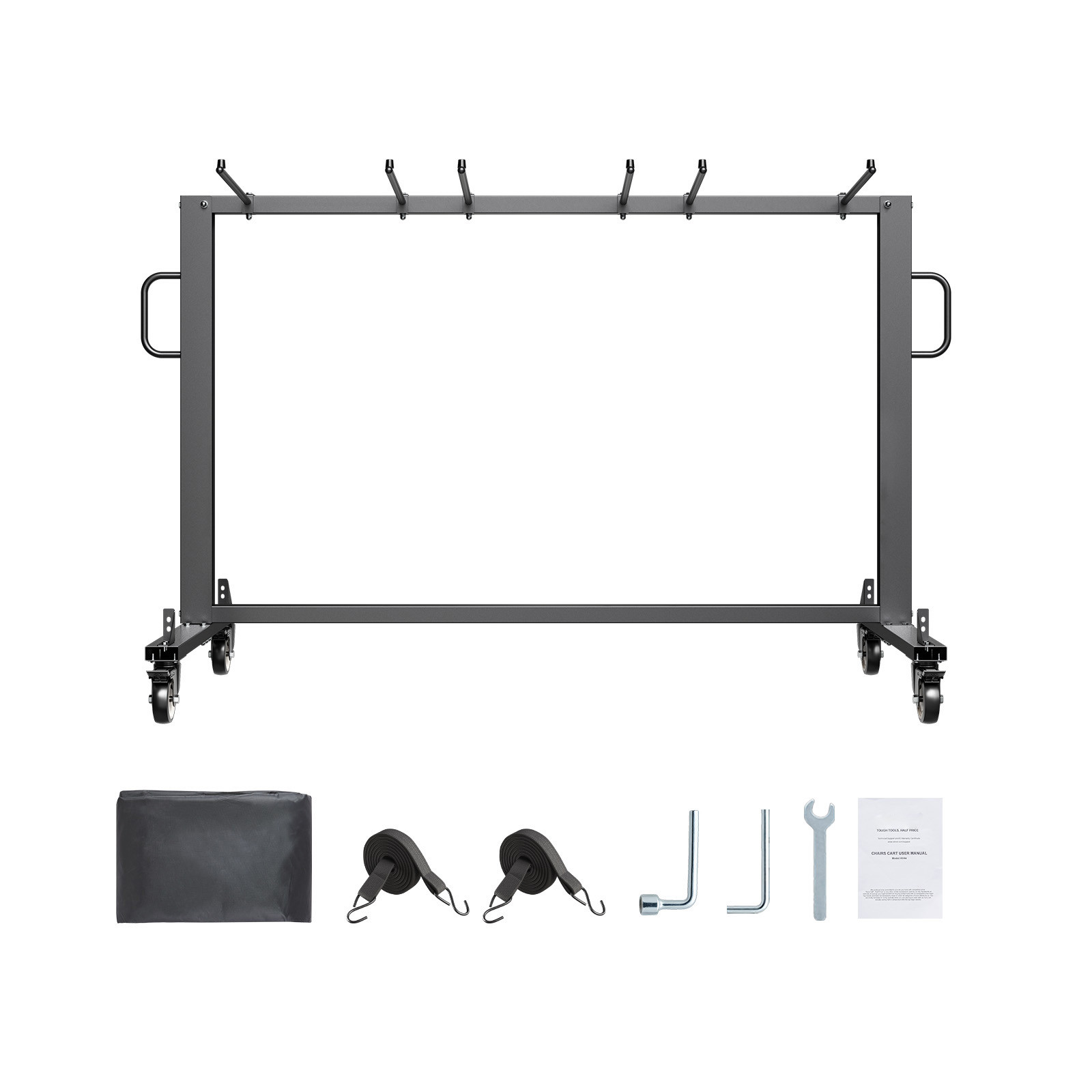 Folding Chair Rack Cart for 42 Chairs or 12 Tables of 400 LBS with Wheels