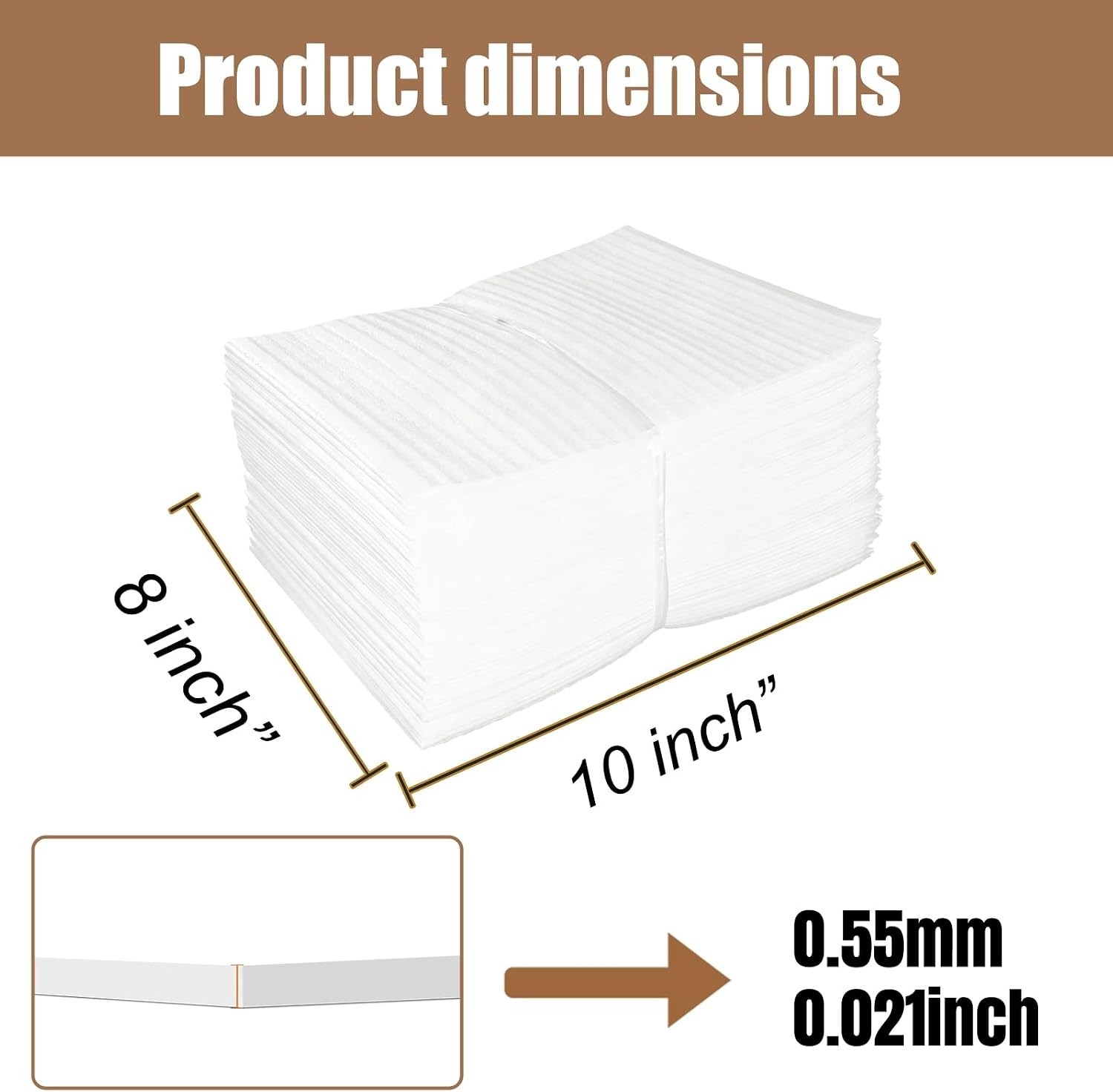 Versatile 8» x 10» Cushion Foam Pouches – 100 Count for Safe Packing of Dishes