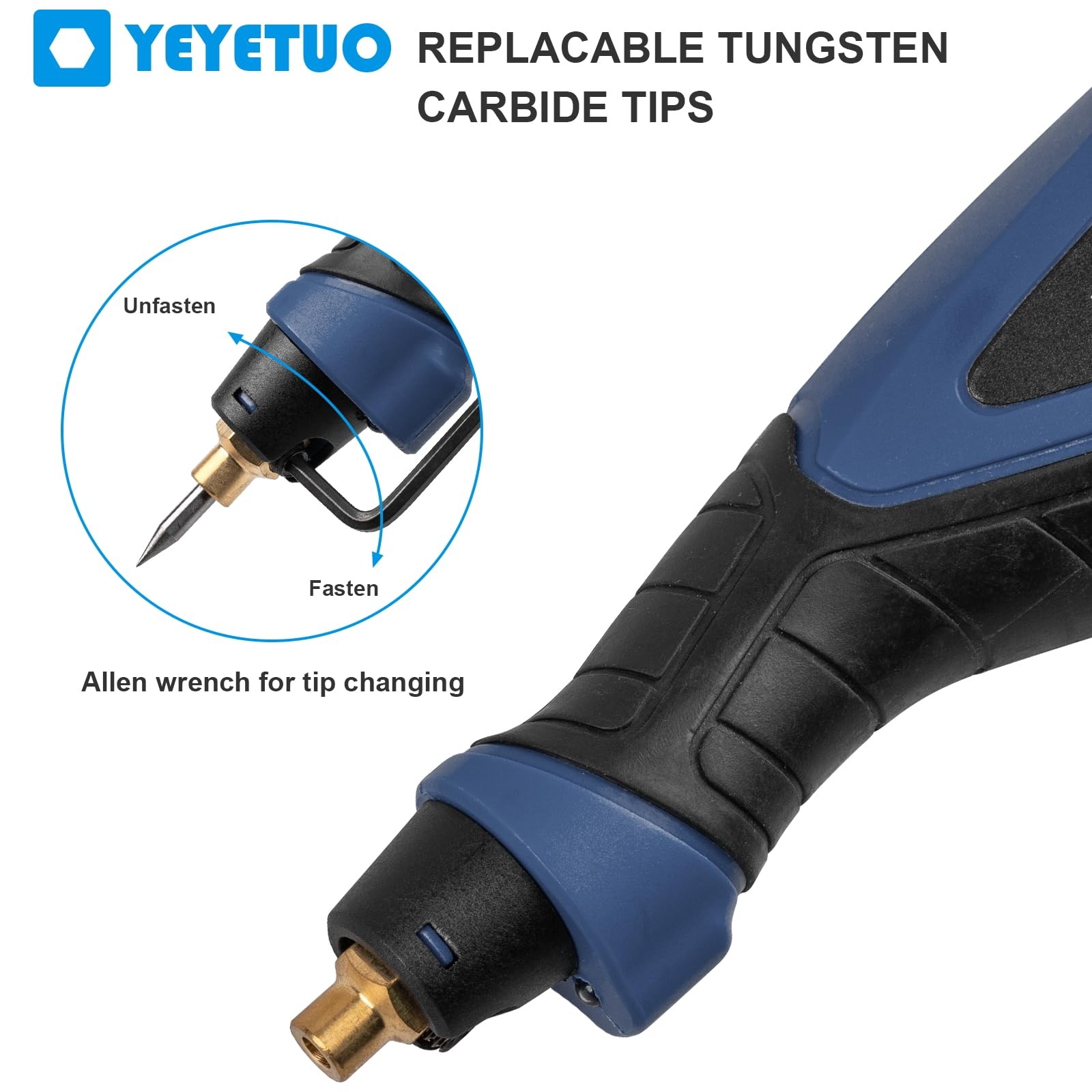 25W Engraving Pen, 6 Speed Power Engraving Tool, Handheld Engraver Pen with Tung