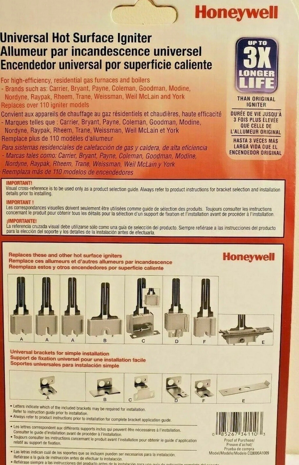 Honeywell Hot Surface Ignitor, New Pack Of 20