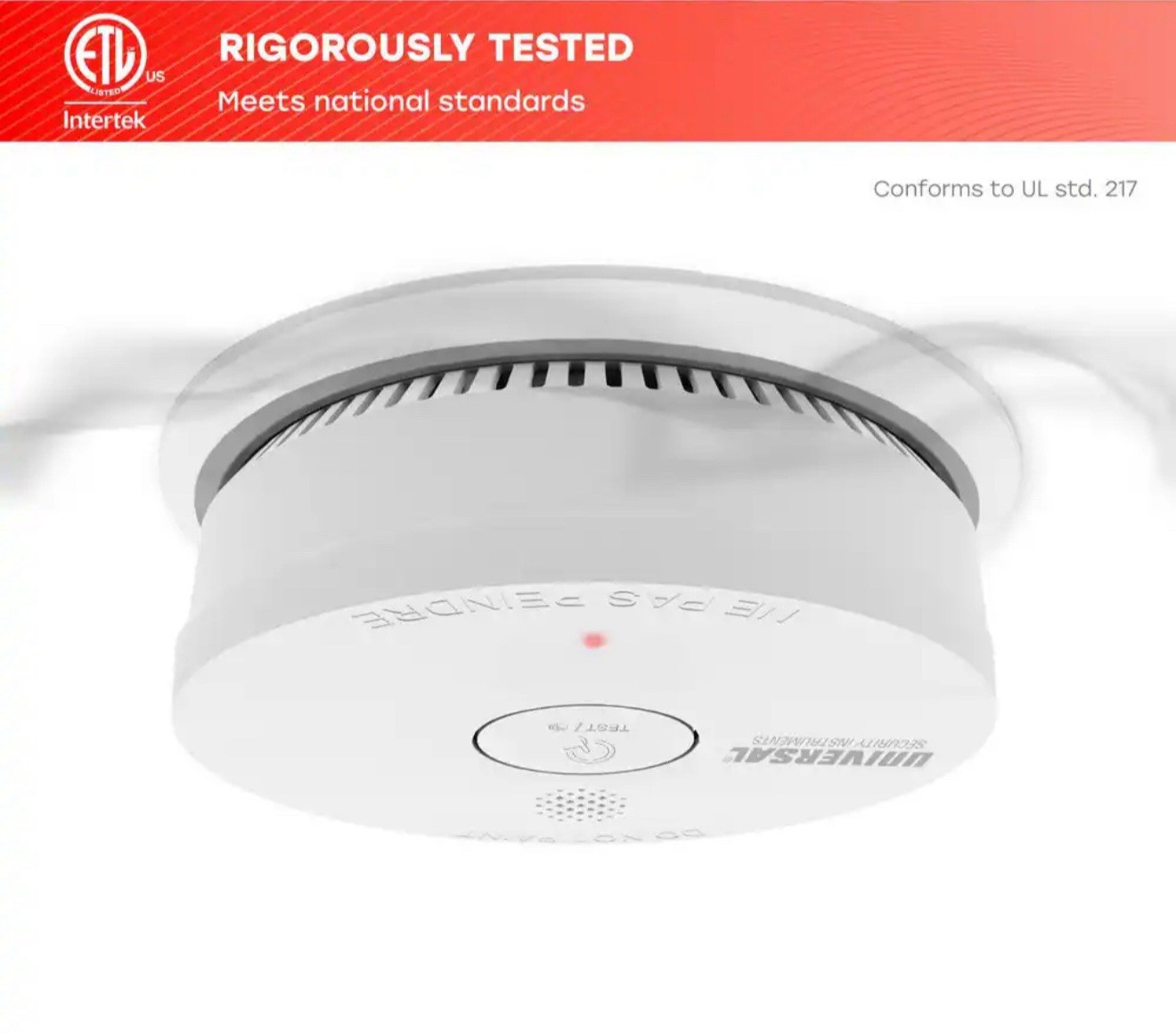 3-PK Universal Hardwired W/ 9V Battery Backup Photoelectric Smoke Detector