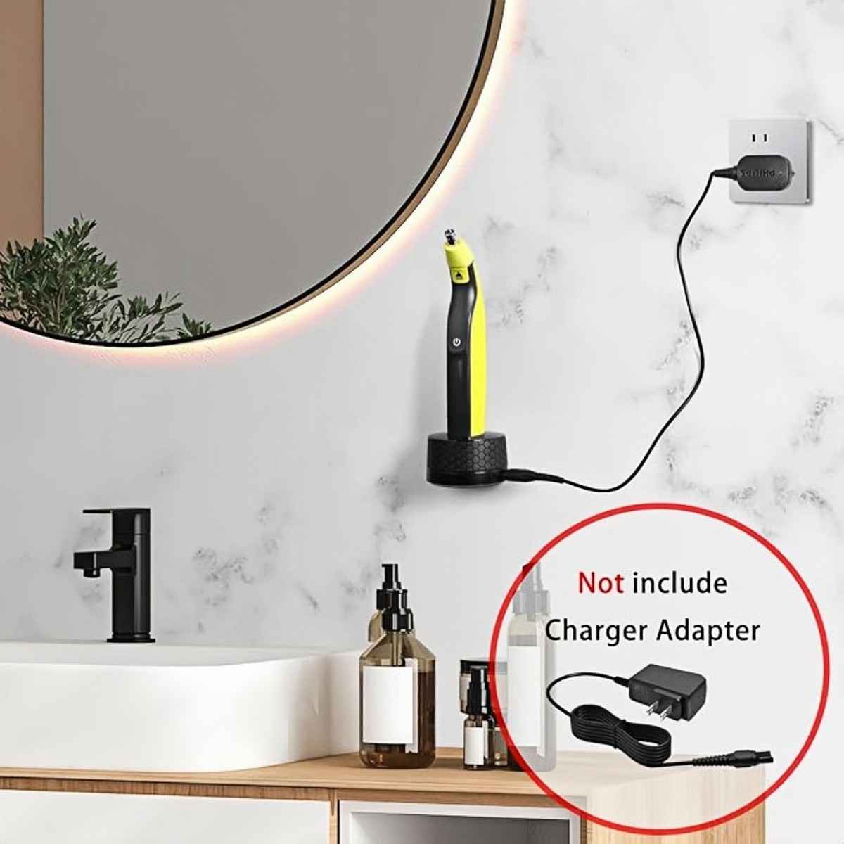 Shaver Razor Stand Charging Base Compatible for Philips OneBlade QP2527 QP2529