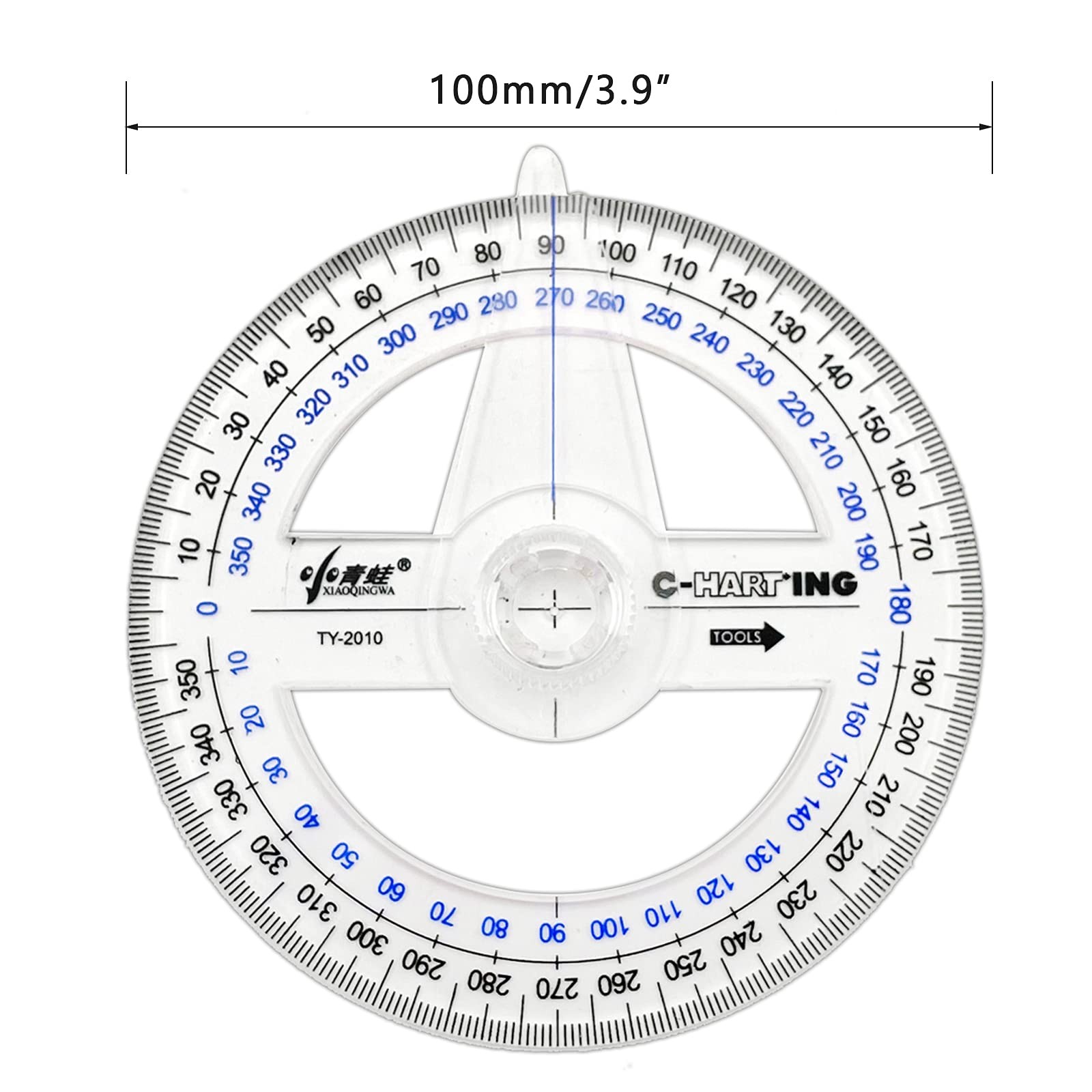 360° Protractor Pack of 2 Protactors Plastic Protractor Math Protractors Clea…