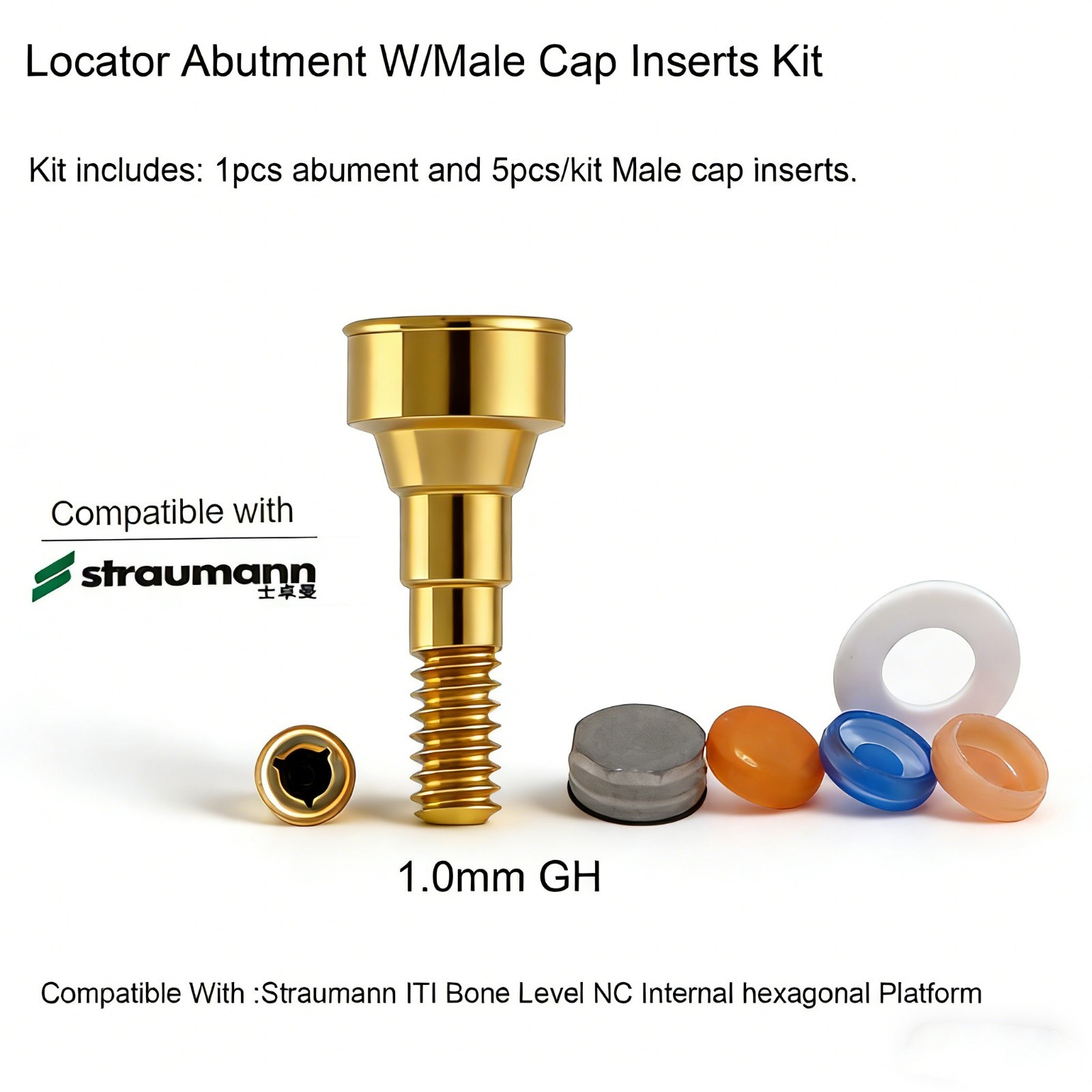 Dental Ti abutment compatible Zest locator Anchor for STRAUMANN B0ne Level NC/RC