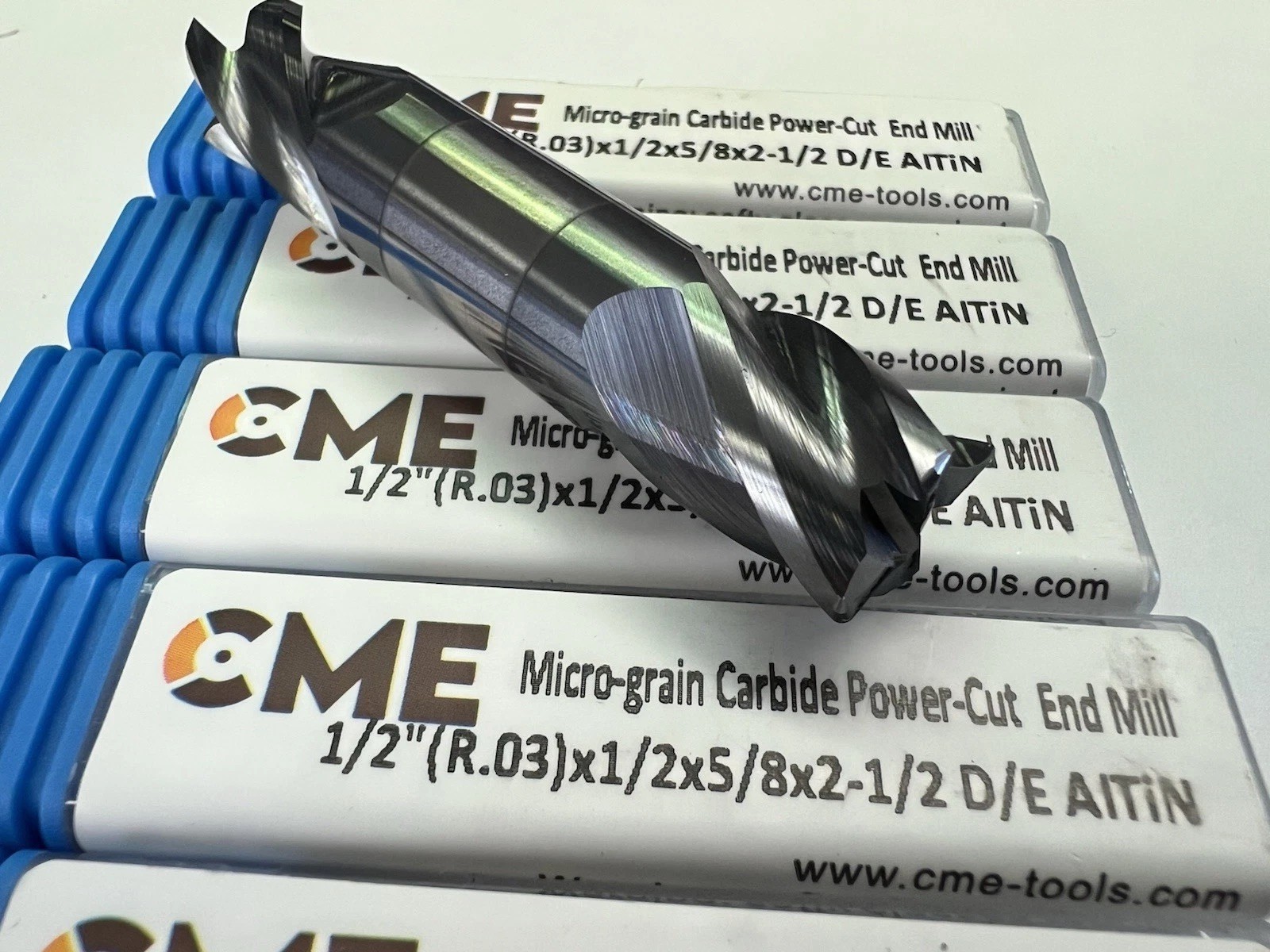 5 pc 1/2″(R.03) Carbide Bull Nose Corner Radius End Mill ALTIN coated Double End