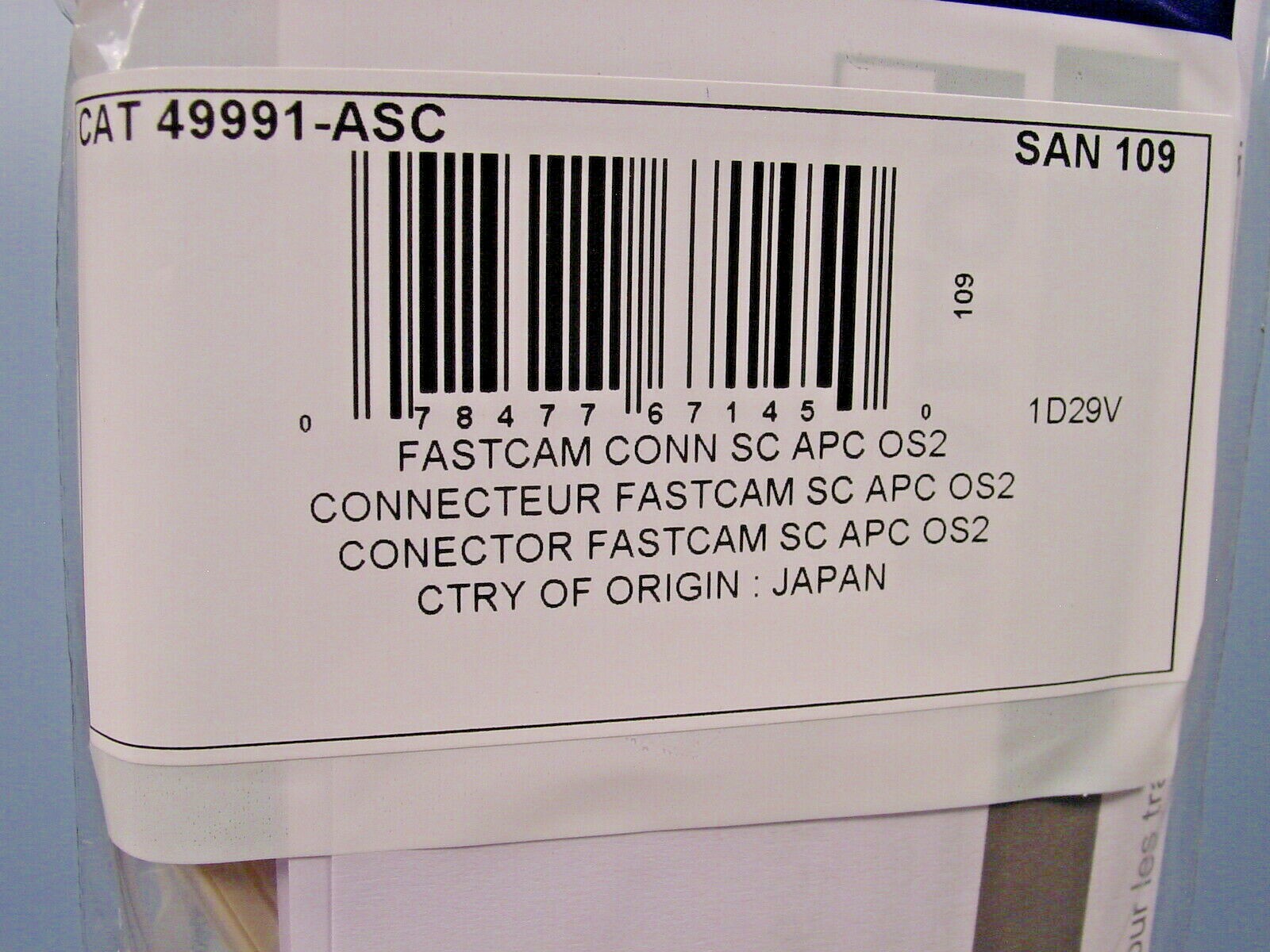 QTY 2 Leviton 49991-ASC FastCAM Pre-Polished Fiber Optic Connector; Green